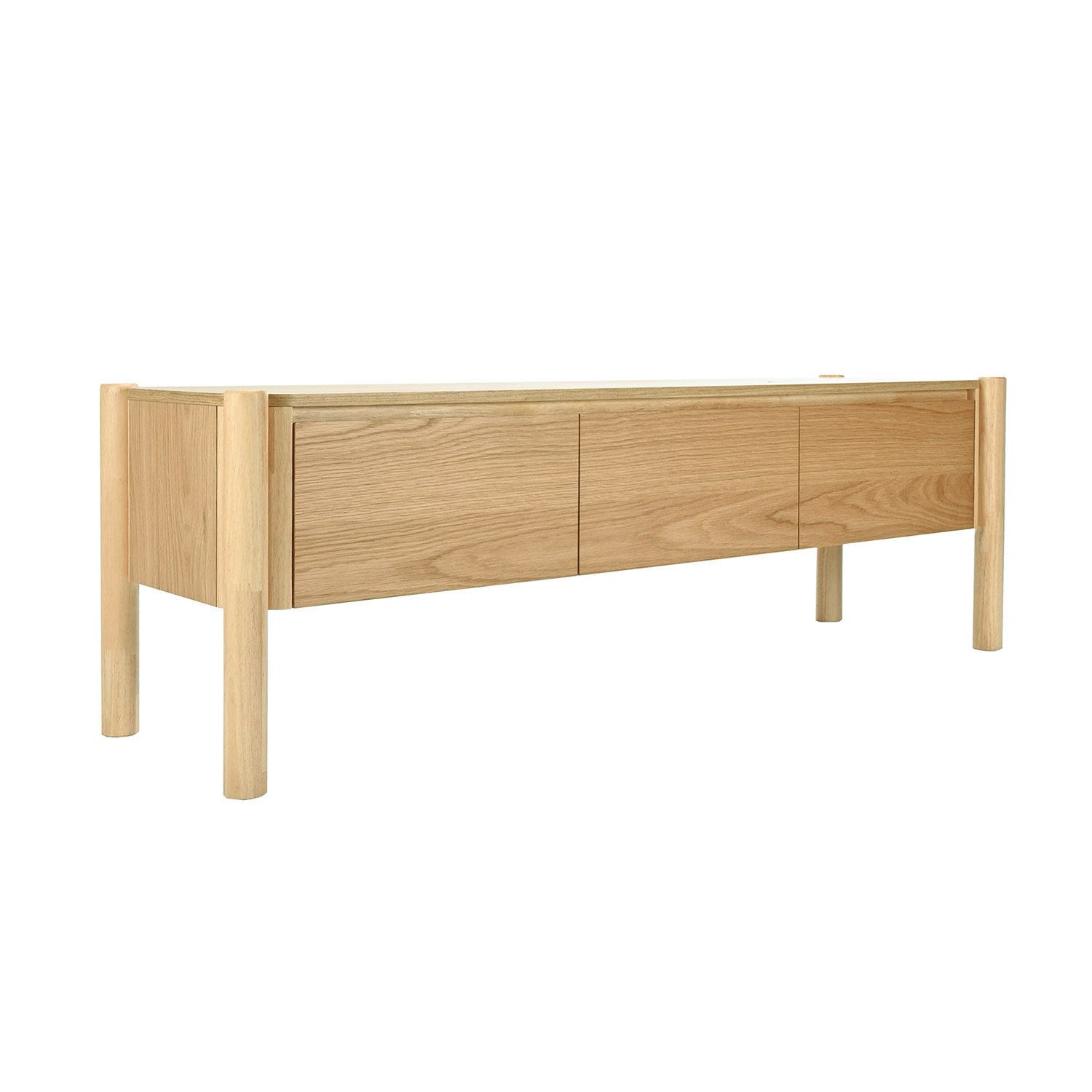 TV staliukas su 3 stalčiais, ąžuolo spalvos, 153 × 43 × 50,5 cm
