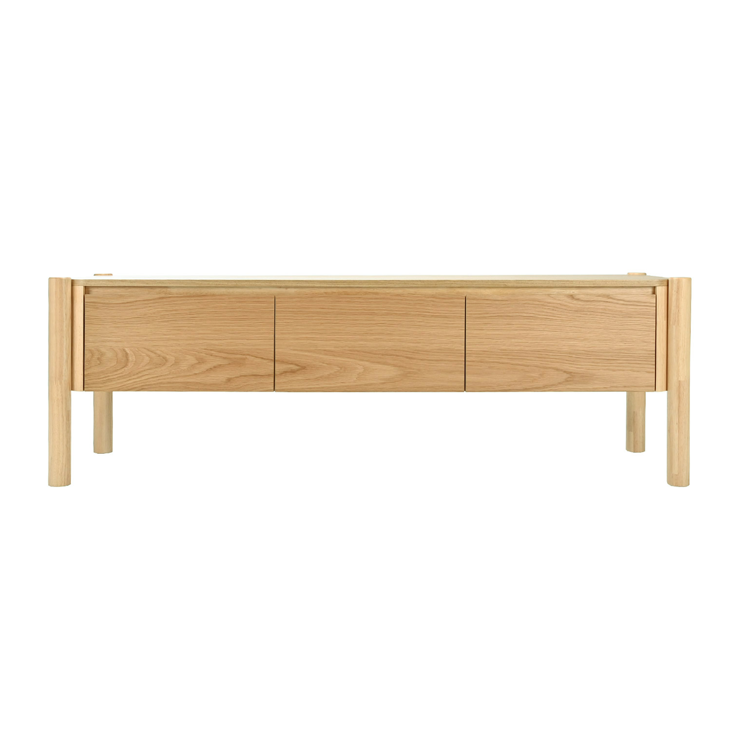 TV staliukas su 3 stalčiais, ąžuolo spalvos, 153 × 43 × 50,5 cm 2