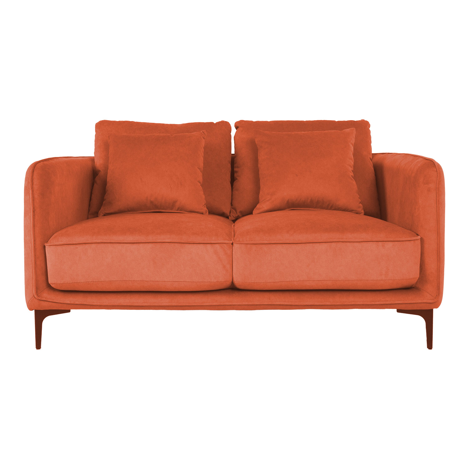 Sofa, dvivietė, oranžinė, 146 × 98 × 85 cm