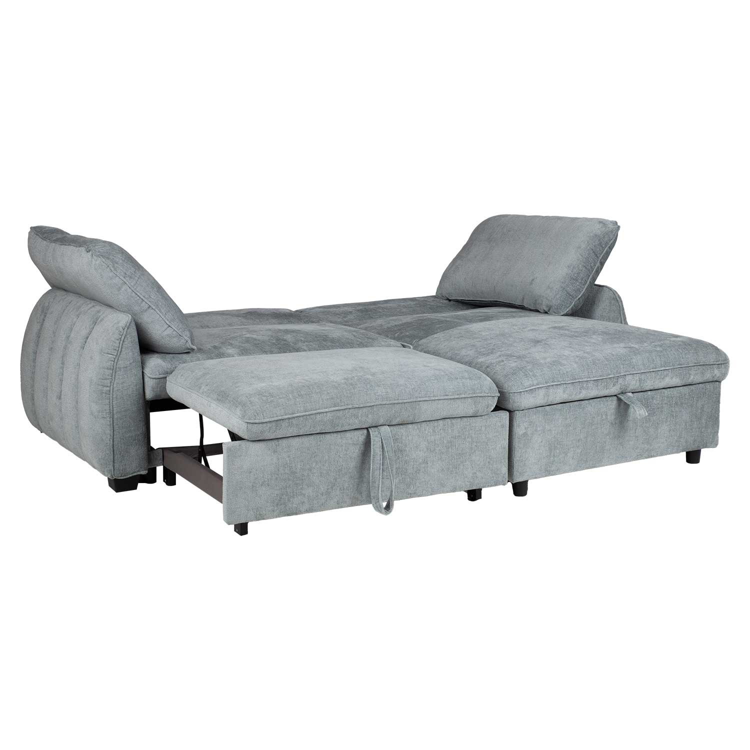 Kampinė sofa-lova, melsvai žalia, 226 × 95/160 × 88 cm 3