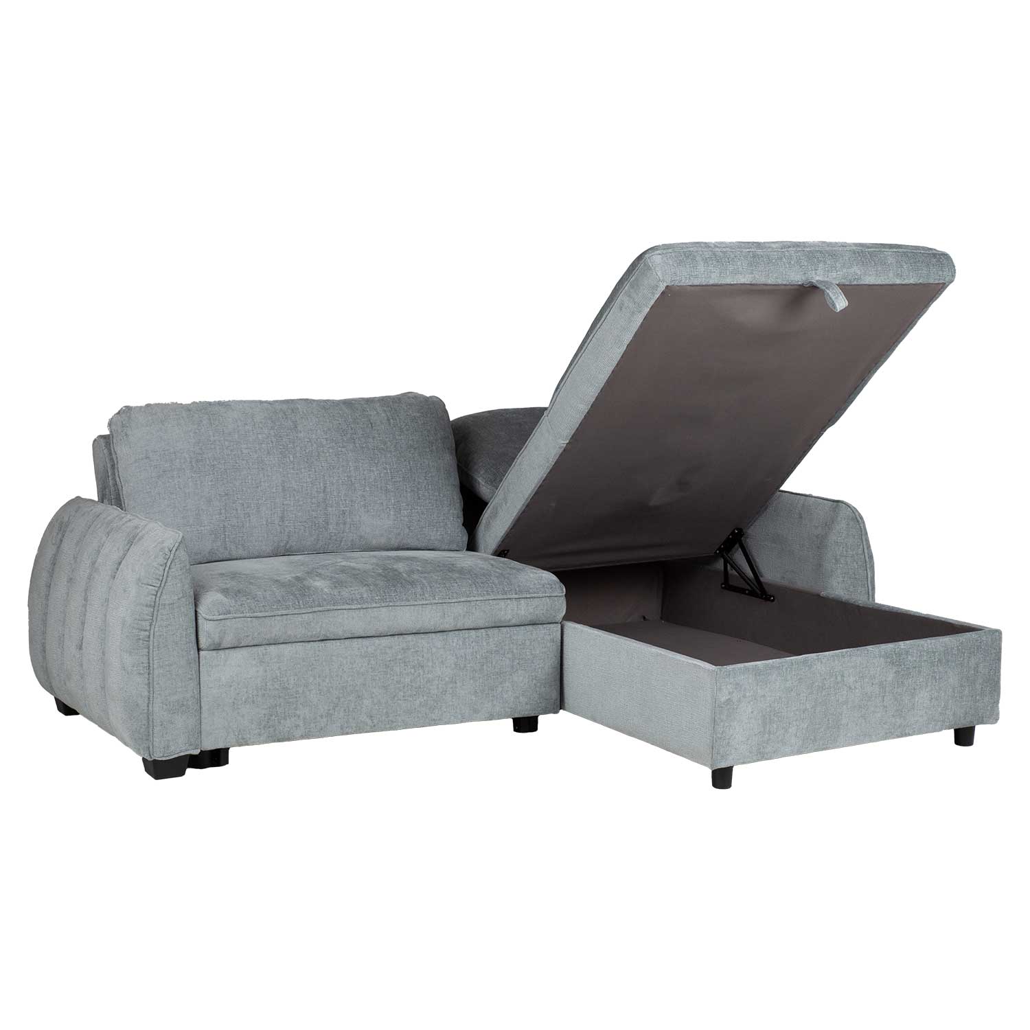 Kampinė sofa-lova, melsvai žalia, 226 × 95/160 × 88 cm 2