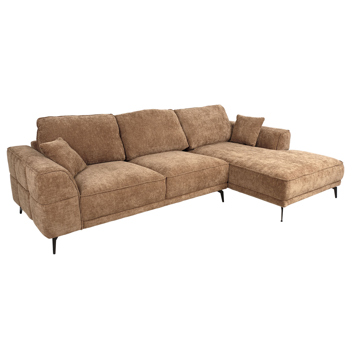Kampinė sofa , dešininė, smėlio spalvos, 295 × 104/170 × 92 cm