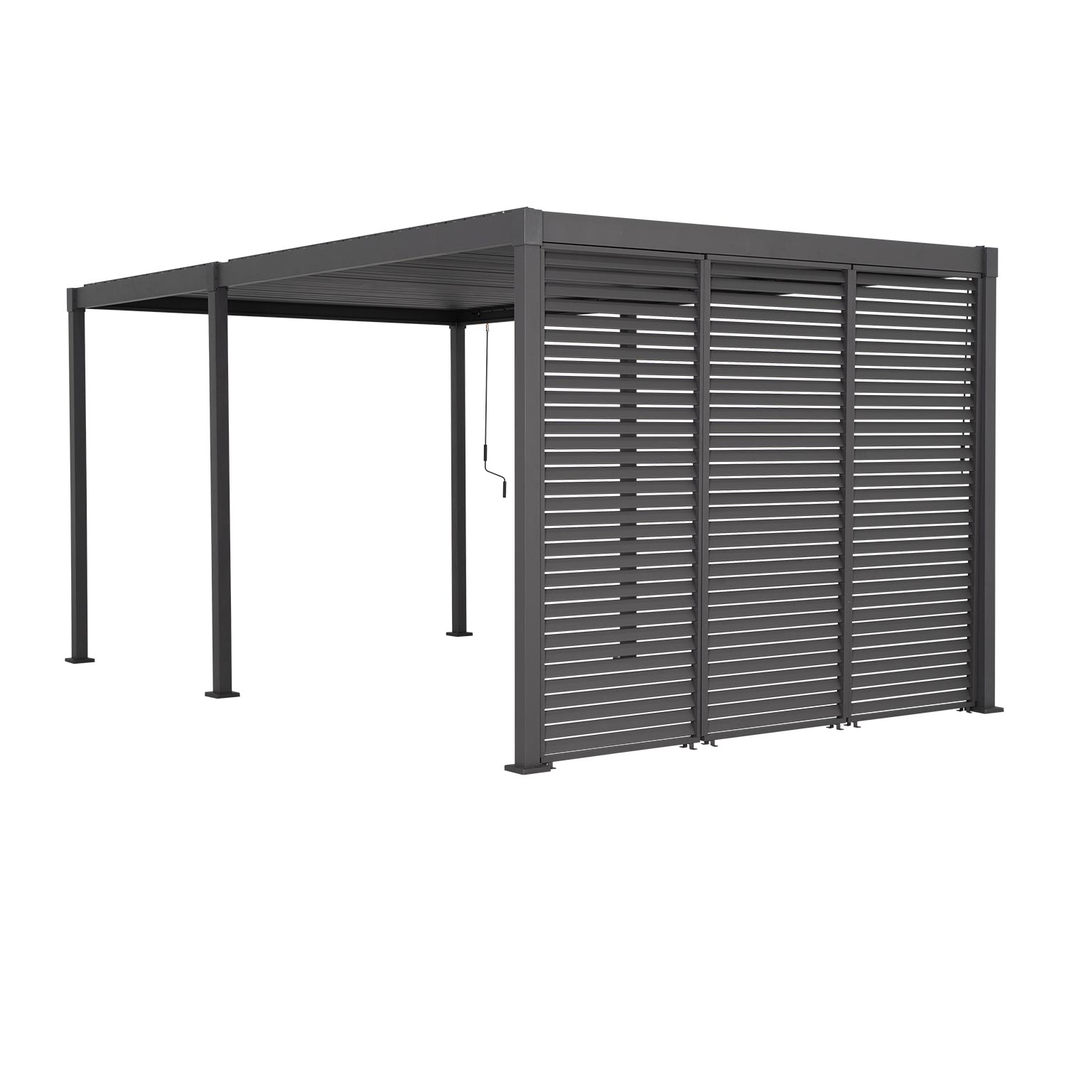 Lamelinė sienelė stoginei MIRADOR-80/88, tamsiai pilka, 95,5 x 223,5 cm