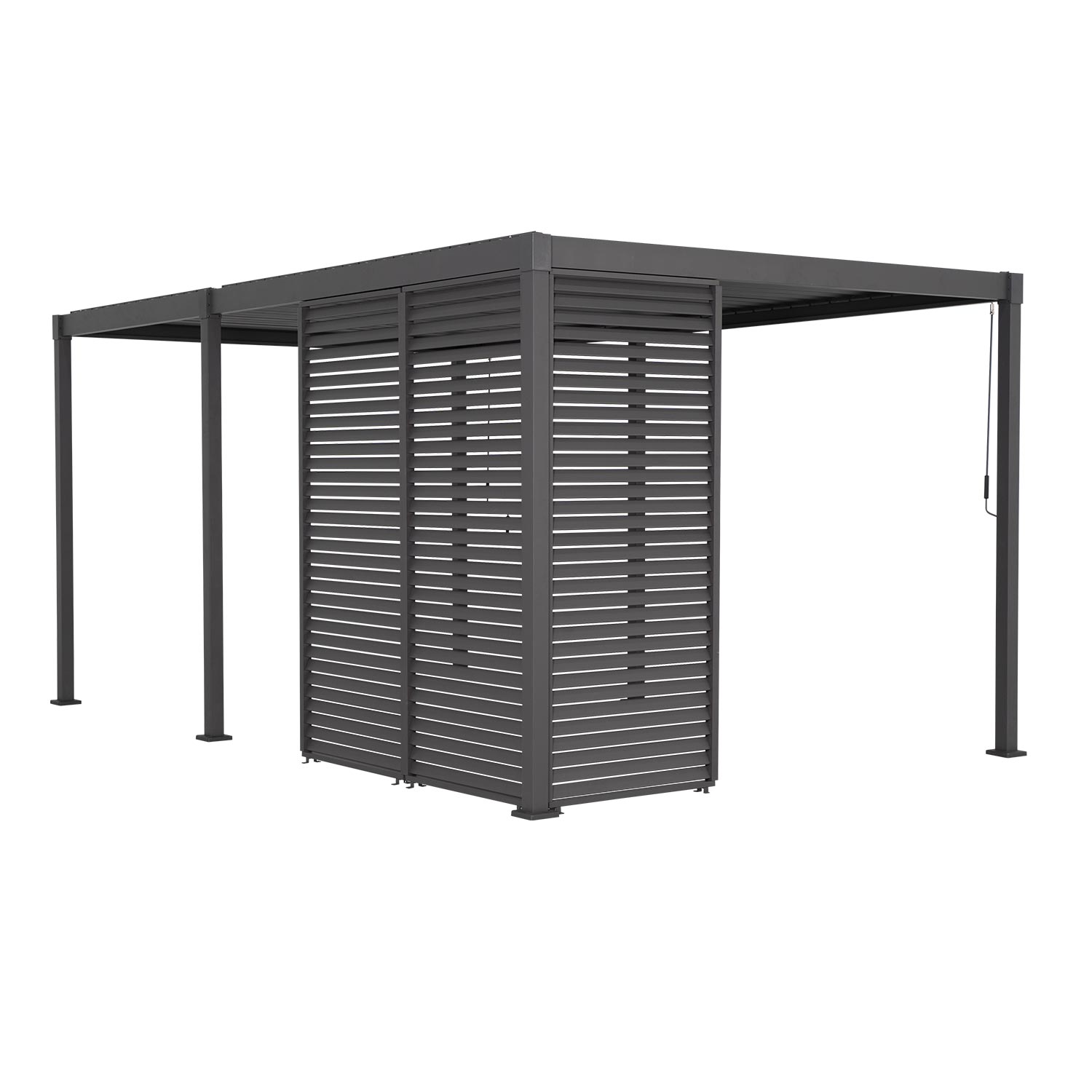 Lamelinė sienelė stoginei MIRADOR-80/88, tamsiai pilka, 95,5 x 223,5 cm