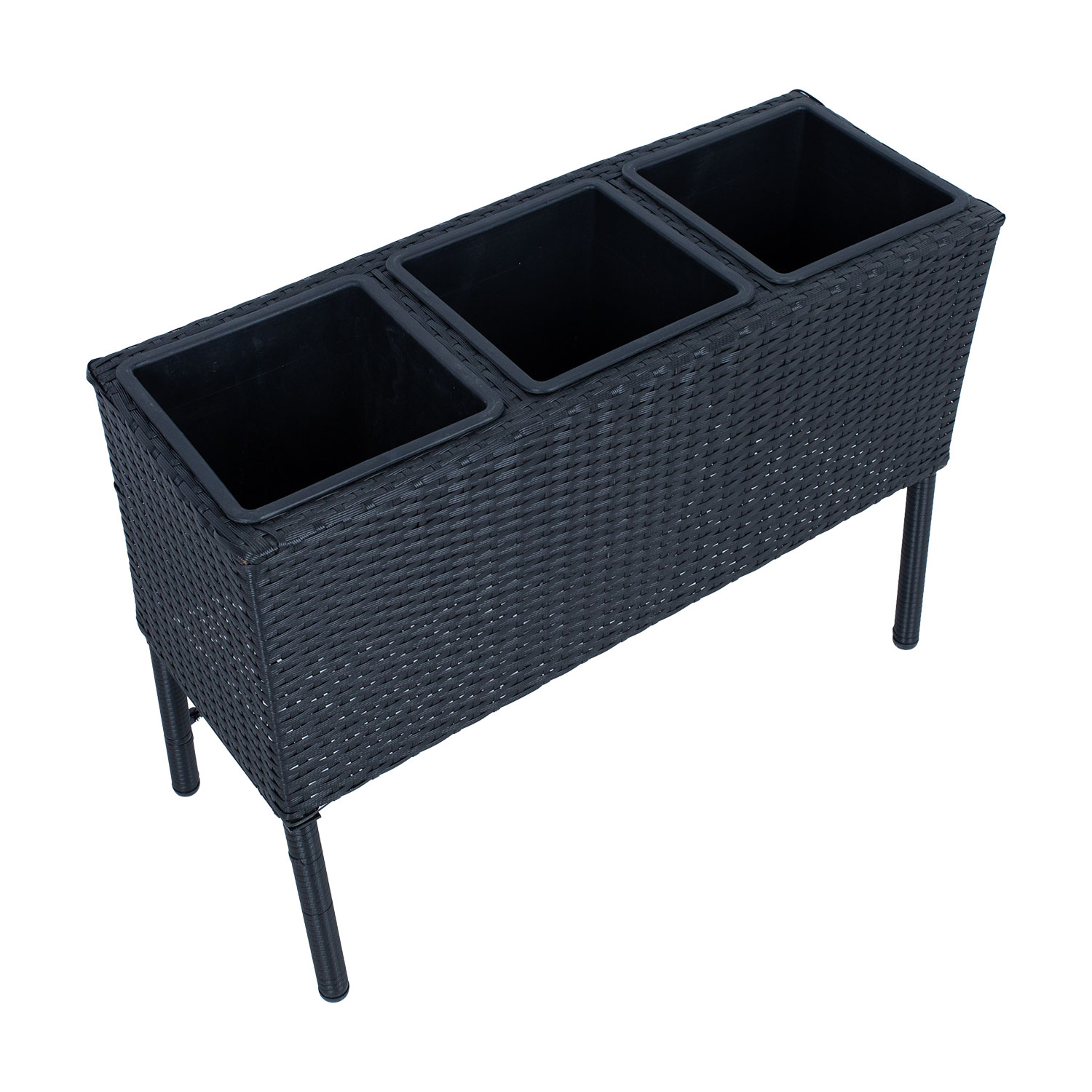Gėlių dėžė su metalinėmis kojomis, juoda, 78 × 33 × 54 cm 2