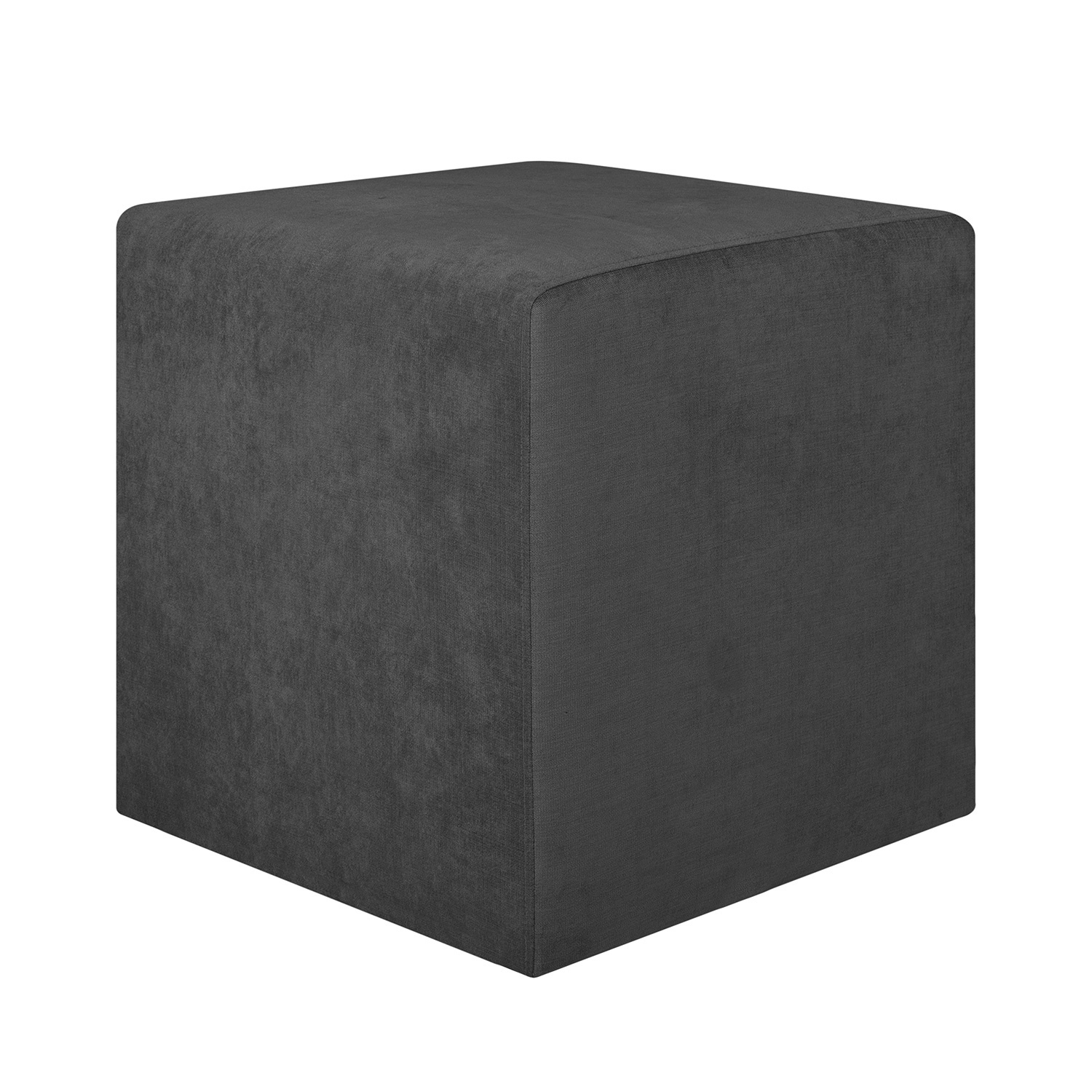 Pufas LYN, tamsiai pilkas, 45 × 45 × 45 cm