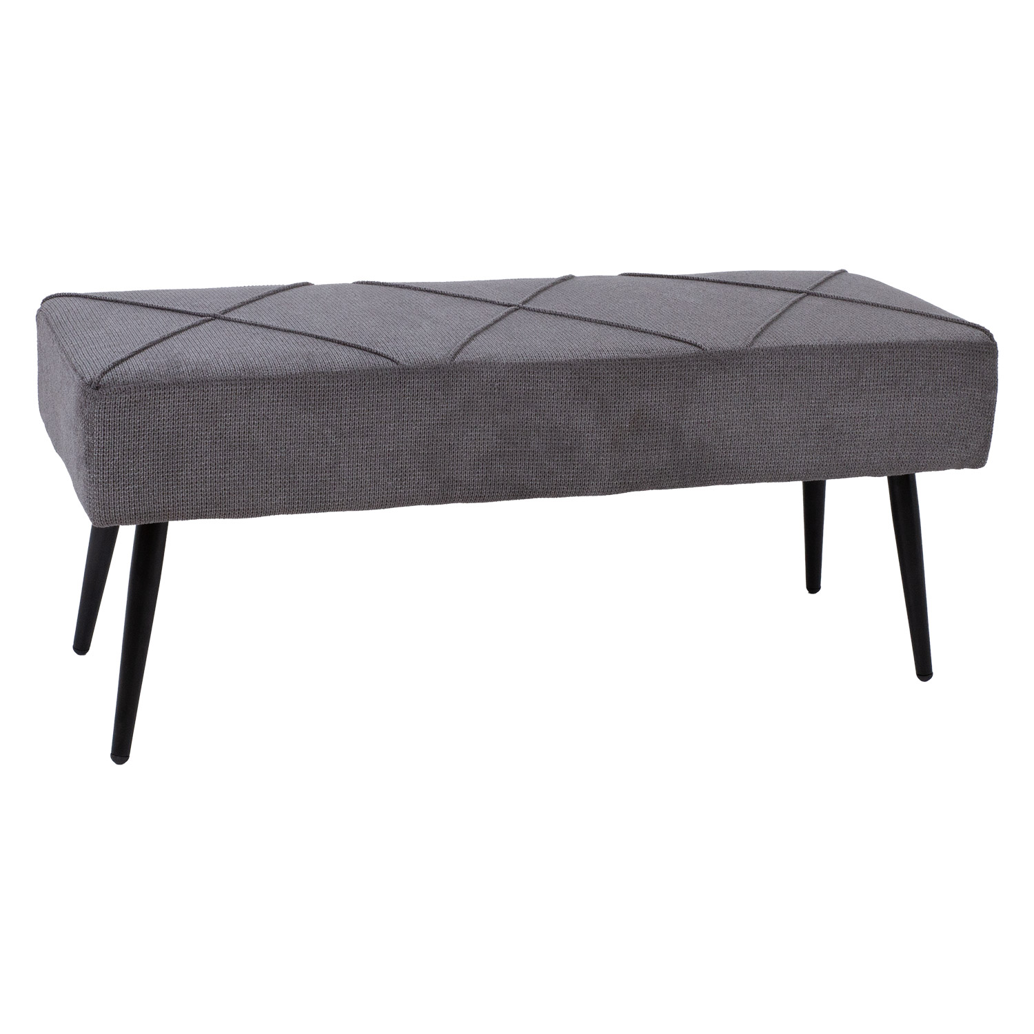 Sols ar polsterētu sēdekli, pelēks, 100 × 36 × 43 cm