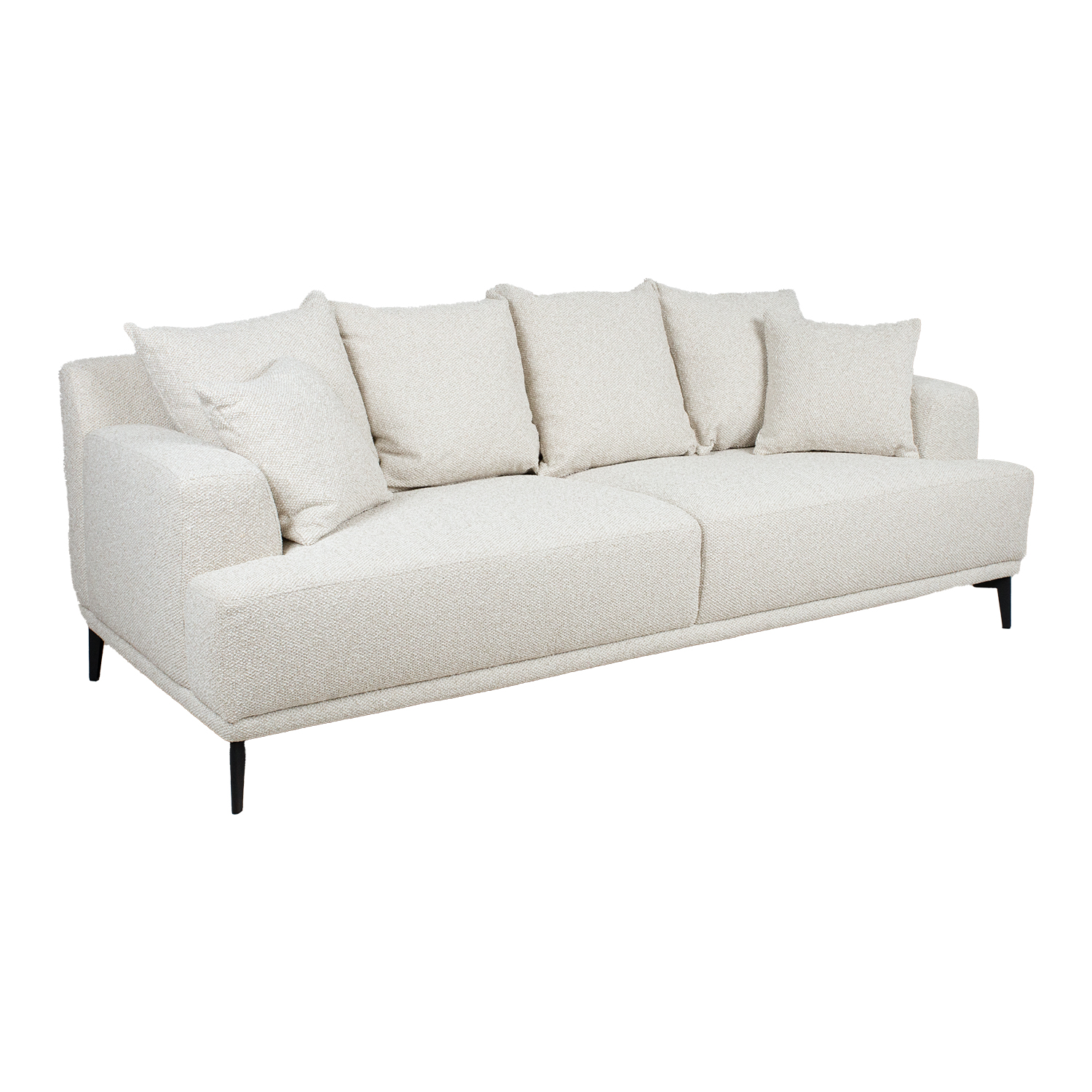 Trivietė sofa, šviesiai smėlinė, 220 × 96 × 76 cm
