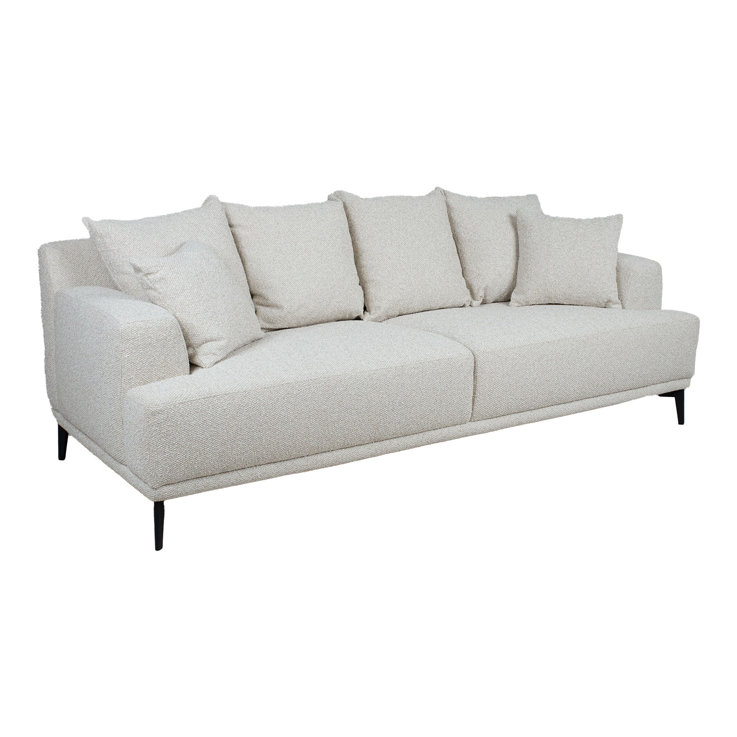 Trivietė sofa, šviesiai smėlinė, 220 × 96 × 76 cm