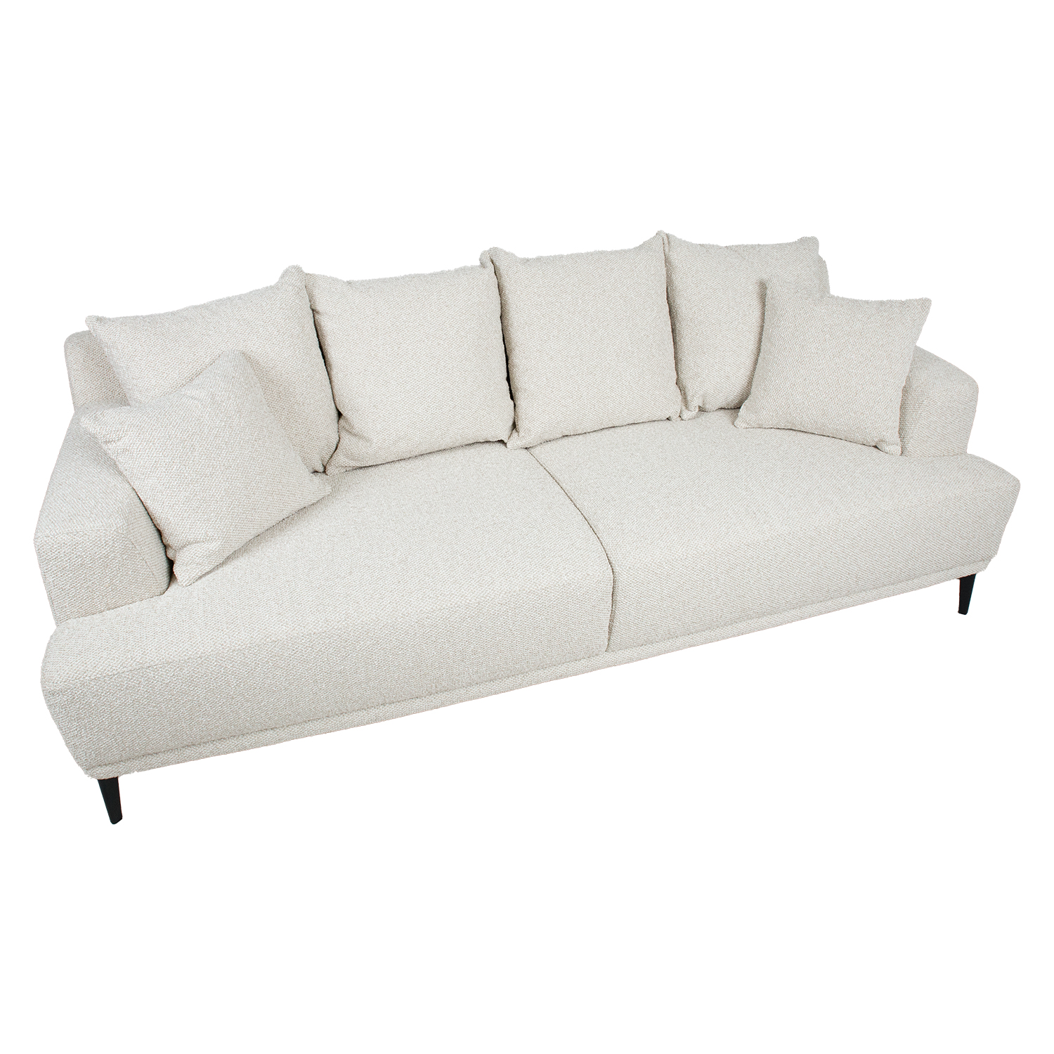 Trivietė sofa, šviesiai smėlinė, 220 × 96 × 76 cm 2