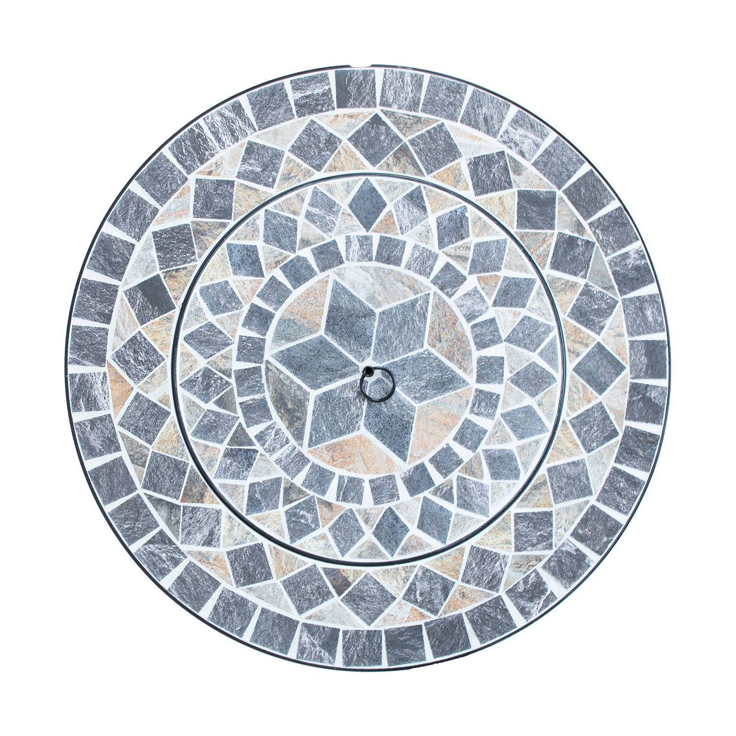 Lauko ugniakuras su mozaikiniu stalviršiu, pilkas, 60 x 60 x 45 cm 3