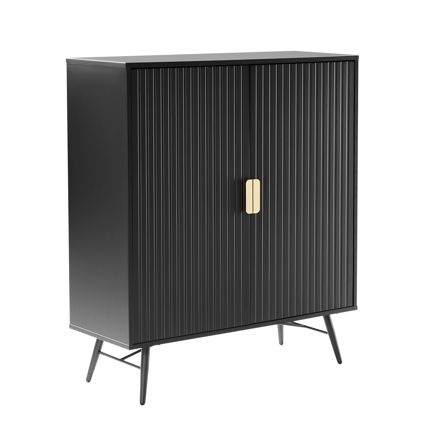 Komoda, 2 durų, juoda, 100 × 40 × 115 cm