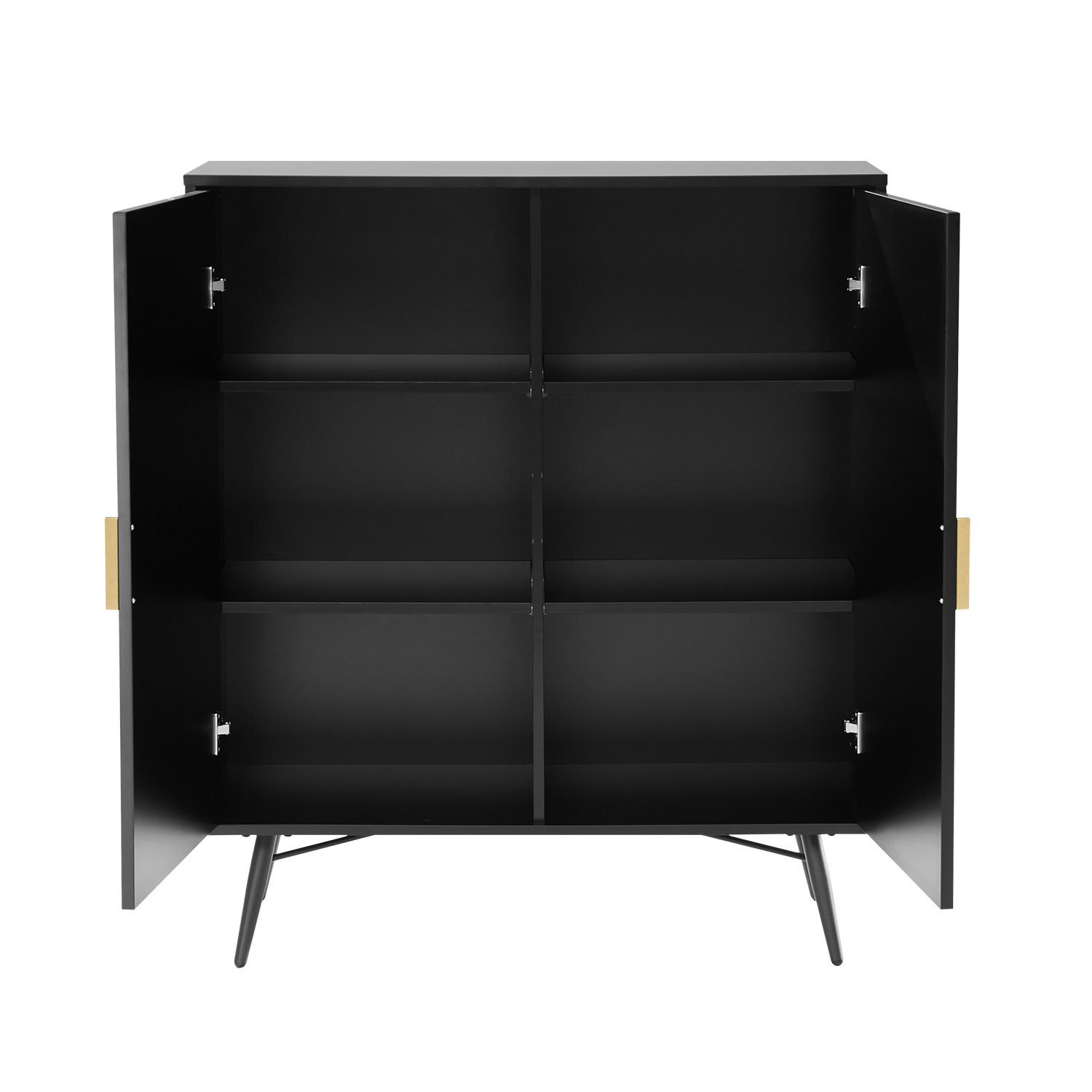 Komoda, 2 durų, juoda, 100 × 40 × 115 cm 2