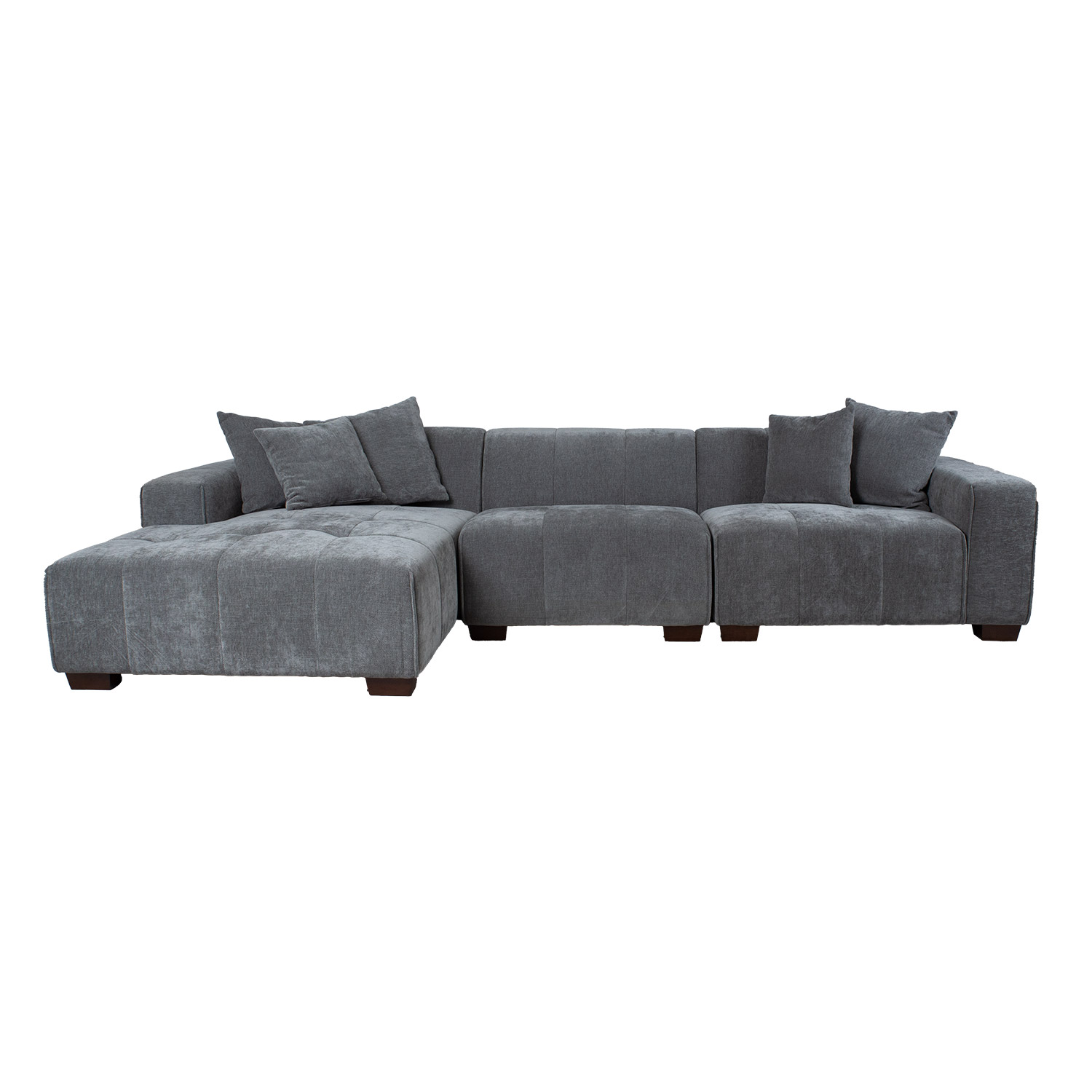 Kampinė sofa, kairinė, pilka, 322 × 162/96 × 74 cm 2