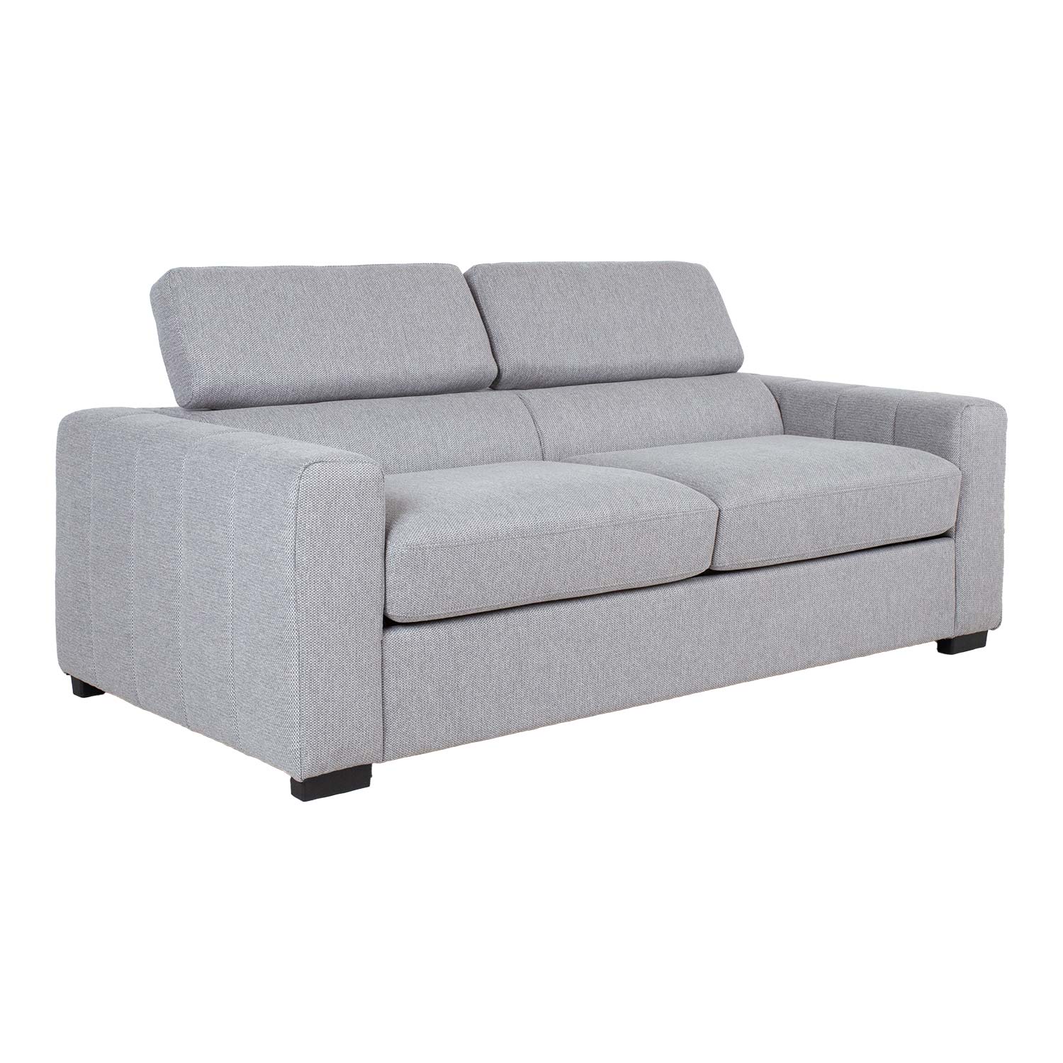 Sofa-lova, trivietė, pilka, 198 × 96 × 76/94 cm