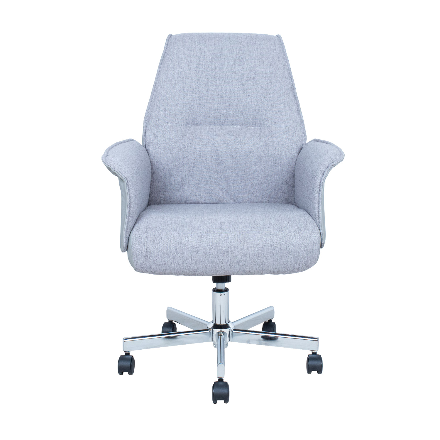 Biuro kėdė su fiksuojamu supimo mechanizmu ir reguliuojamu aukščiu, pilka, 68 × 63 × 92–101 cm