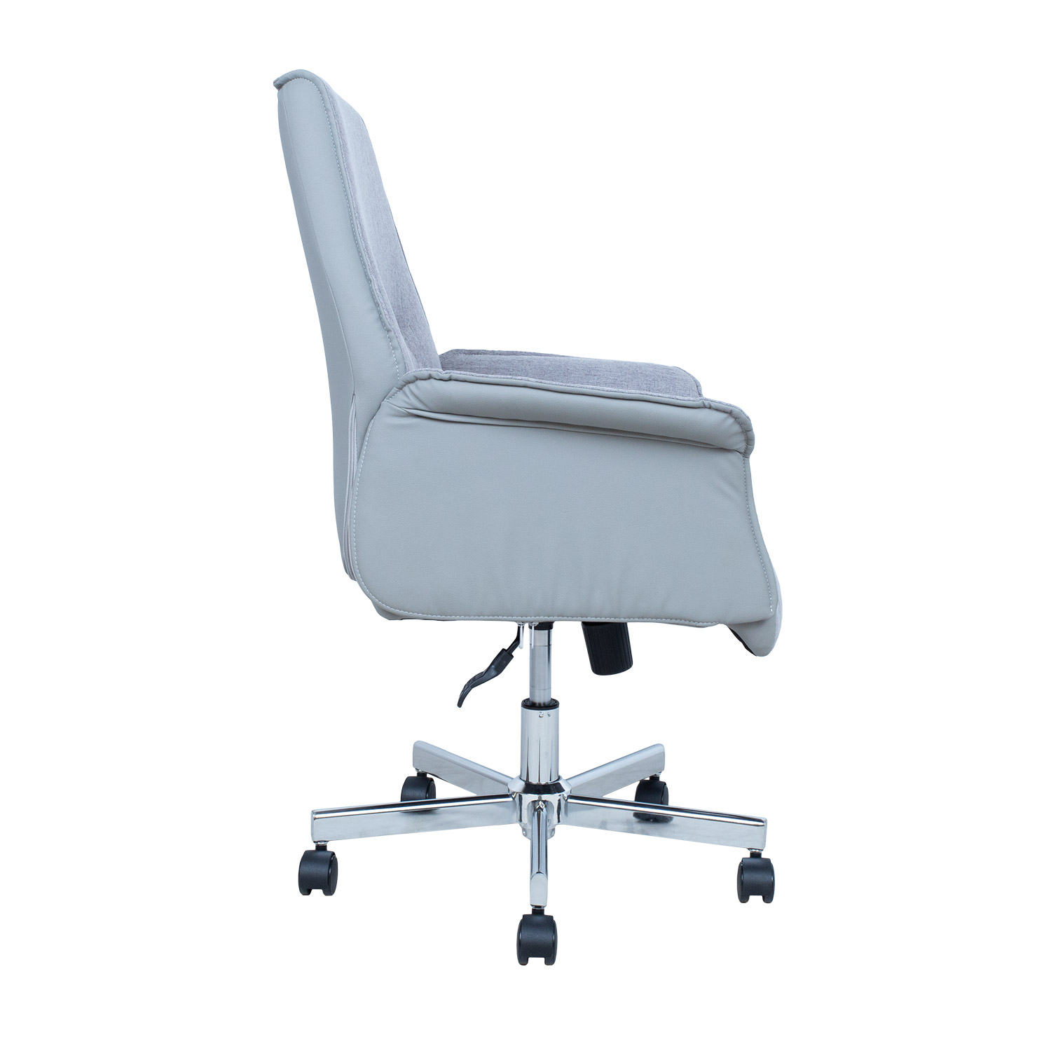 Biuro kėdė su fiksuojamu supimo mechanizmu ir reguliuojamu aukščiu, pilka, 68 × 63 × 92–101 cm 2