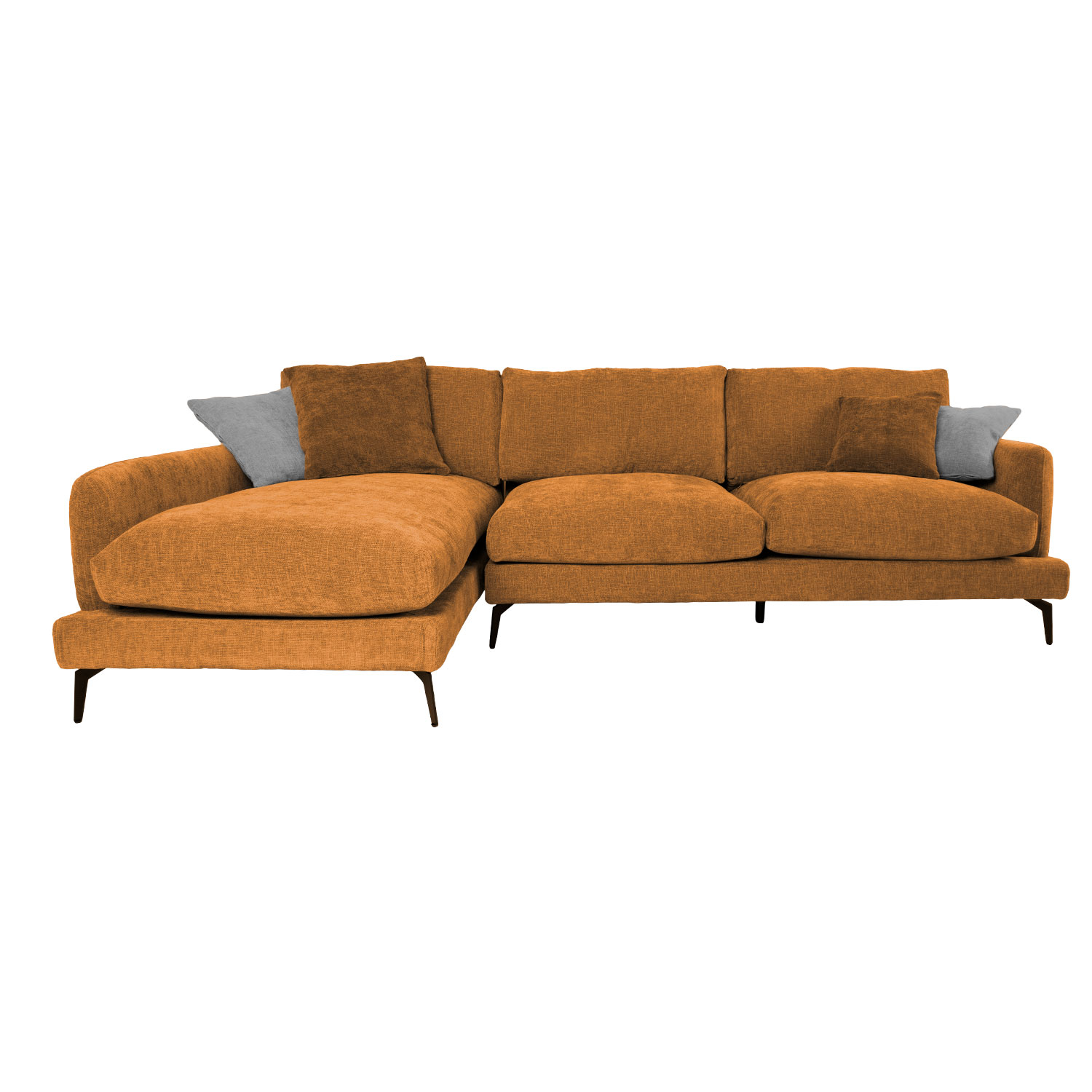 Kampinė sofa su kairiuoju kampu, ruda, 292 × 162/94 × 94 cm