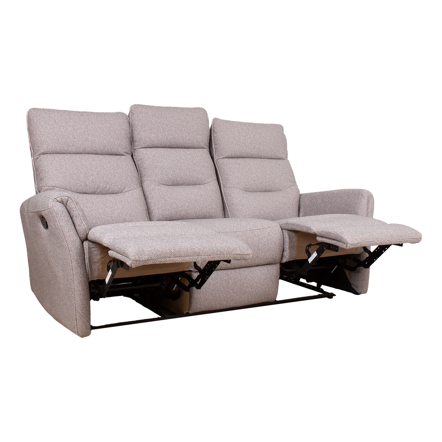 Sofa, trivietė su rankiniu atlošimo mechanizmu, smėlio, 185 × 92 × 105 cm 2