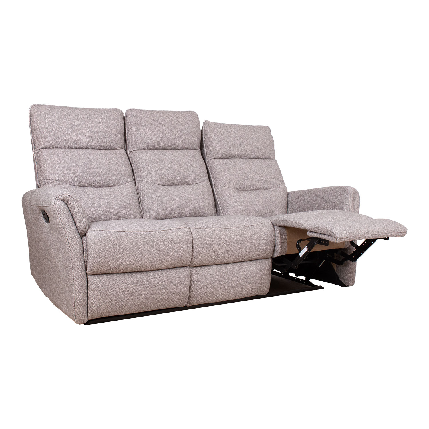 Sofa, trivietė su rankiniu atlošimo mechanizmu, smėlio, 185 × 92 × 105 cm