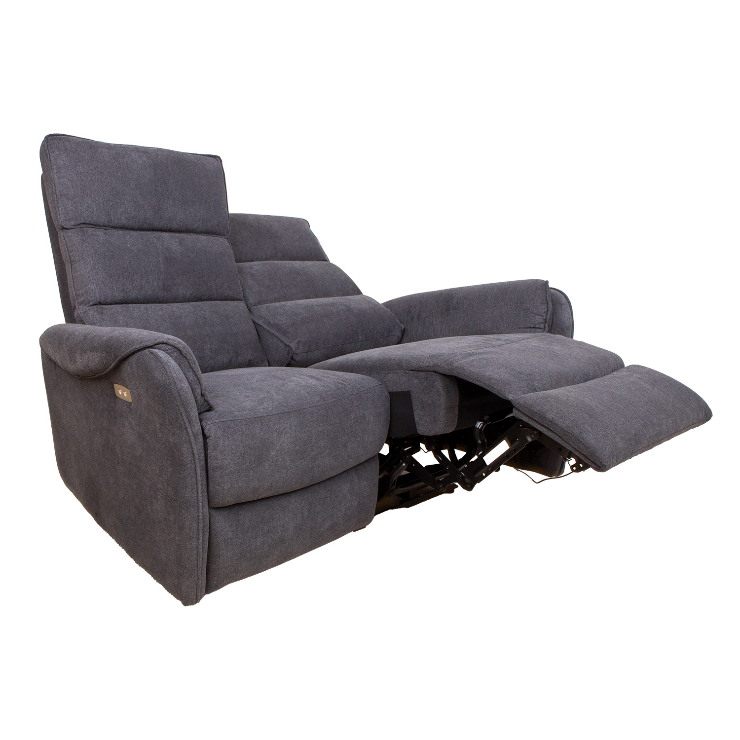Dvivietė elektrinė sofa BOWERS, melsvai pilka, 135 × 98 × 109 cm 2