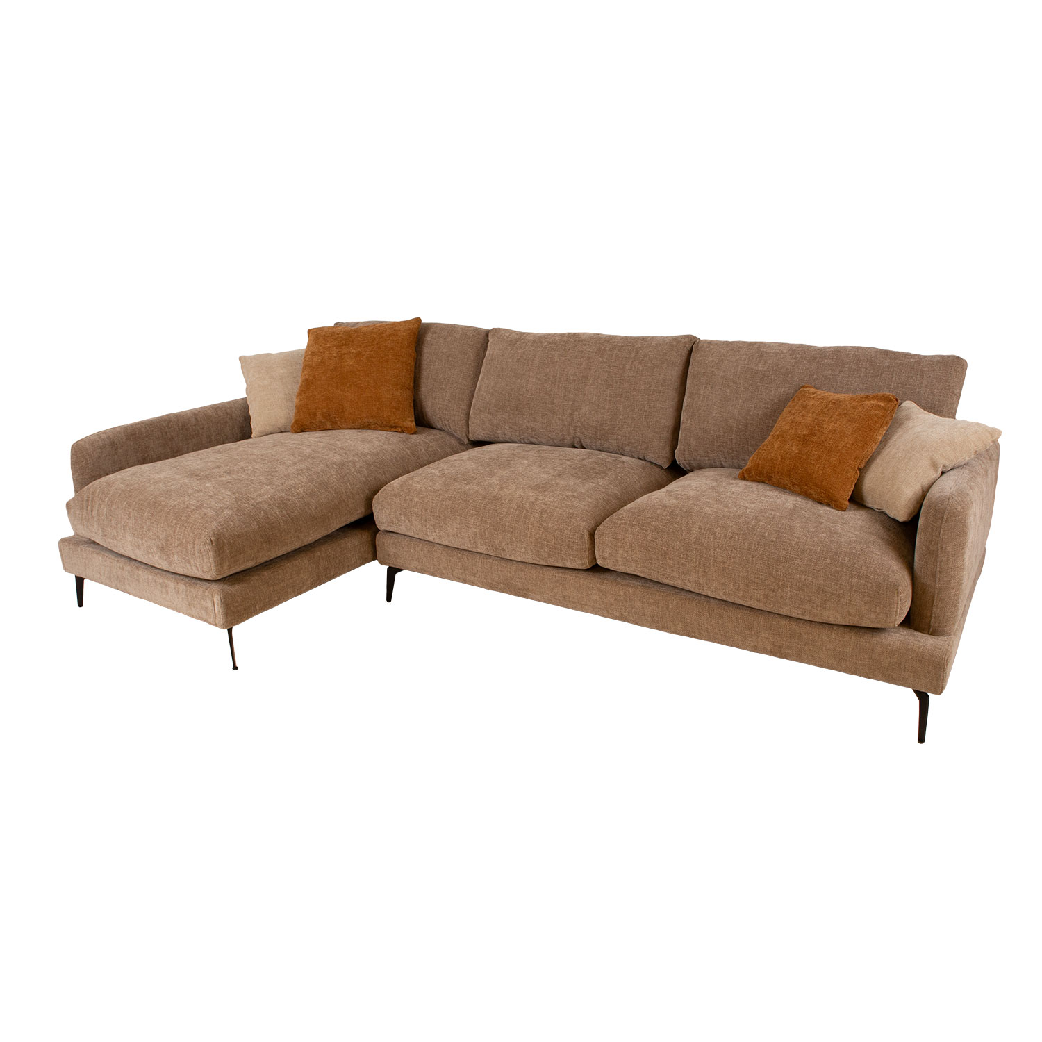 Kampinė sofa , kairysis kampas, smėlio spalvos, 292 × 162/94 × 94 cm
