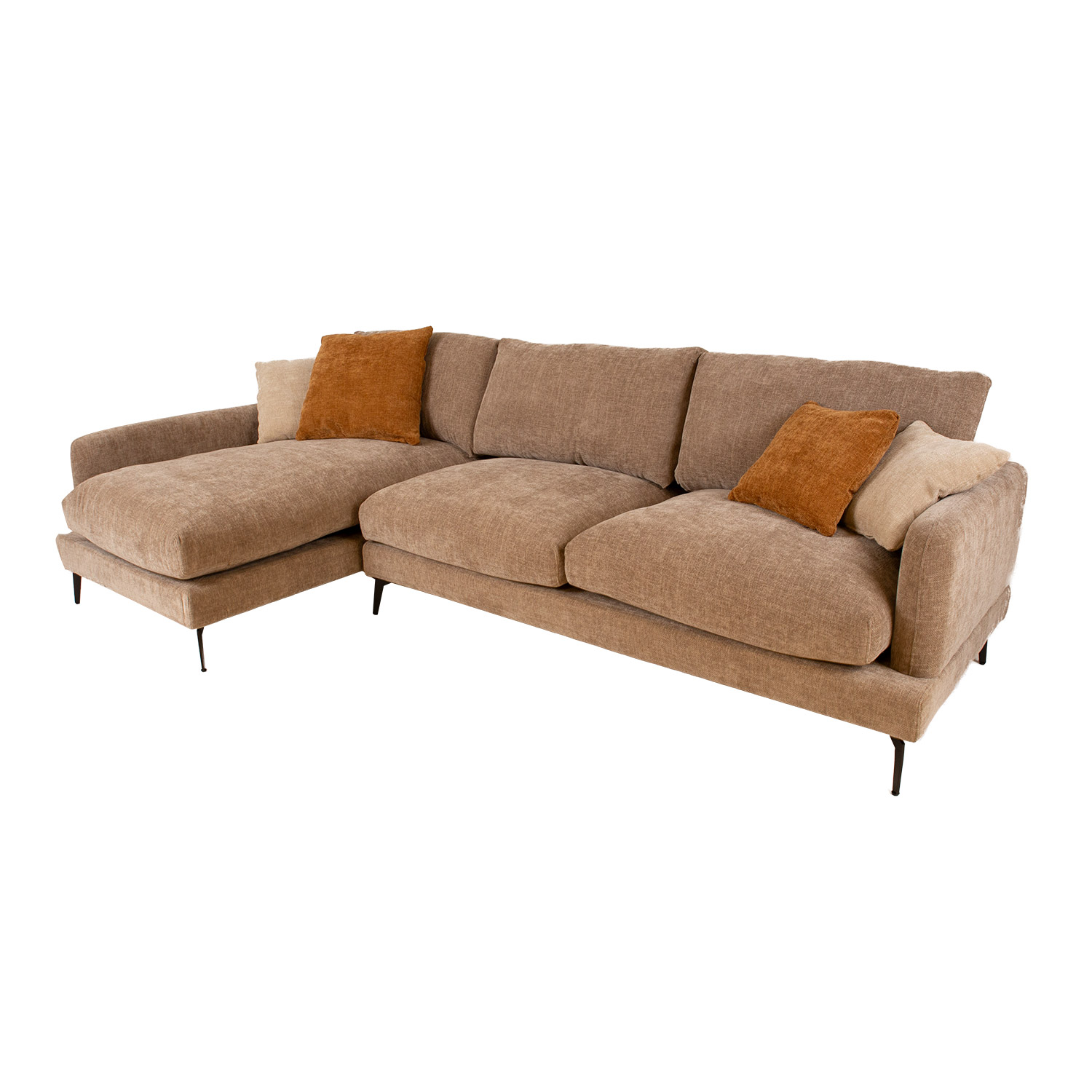 Kampinė sofa , kairysis kampas, smėlio spalvos, 292 × 162/94 × 94 cm