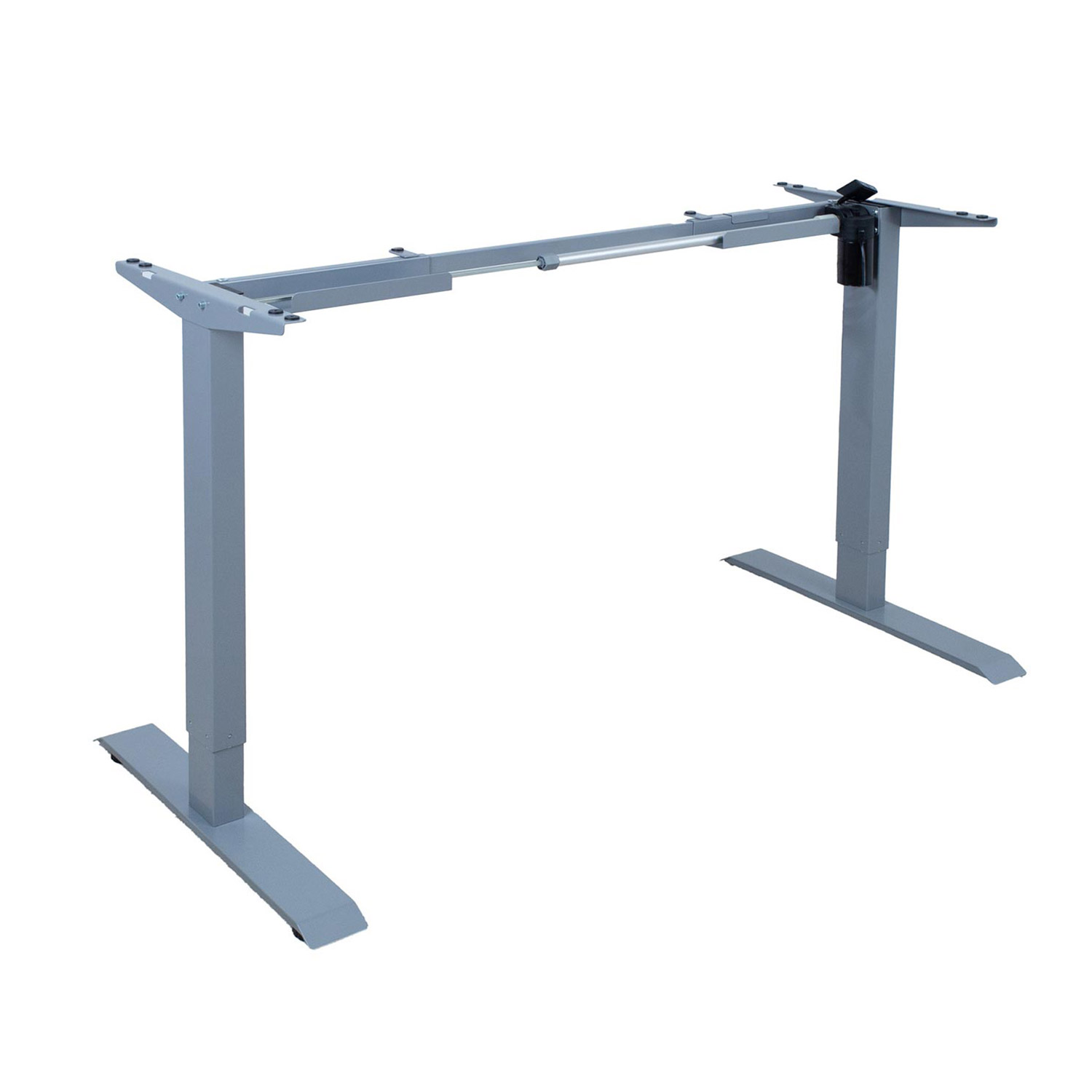 Elektrinė reguliuojamo aukščio stalo koja su vienu varikliu, sidabriškai pilka, 85–129 × 71–121 cm