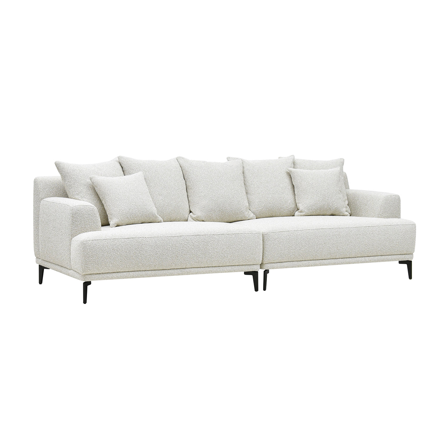 Sofa, 4 vietų, šviesiai smėlinė, 264 x 96 x 76 cm