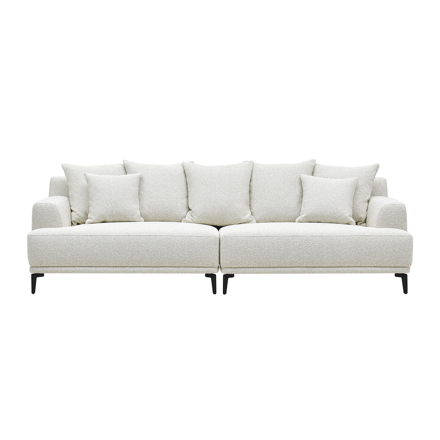 Sofa, 4 vietų, šviesiai smėlinė, 264 x 96 x 76 cm