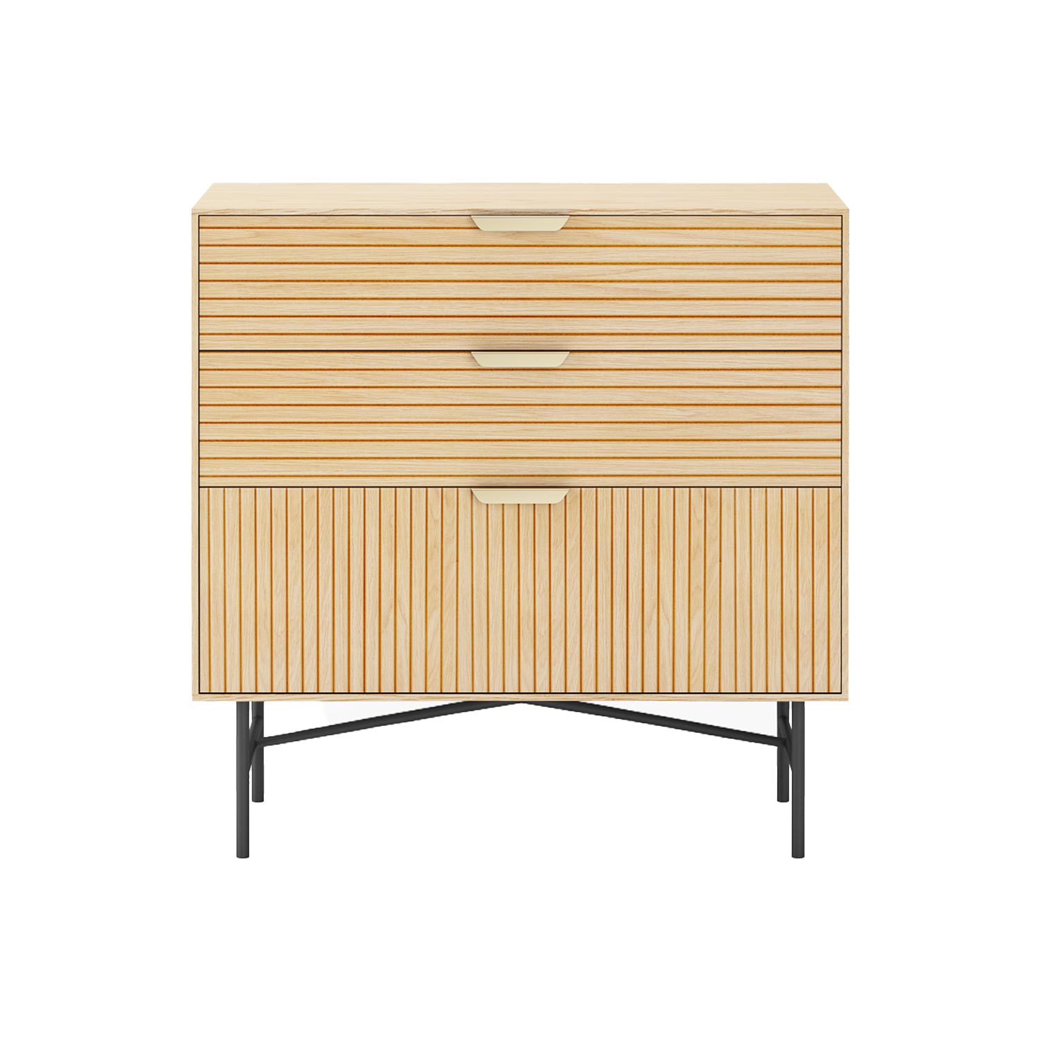 Komoda, 3 stalčių, šviesaus medžio dekoro, 80 × 40 × 80 cm