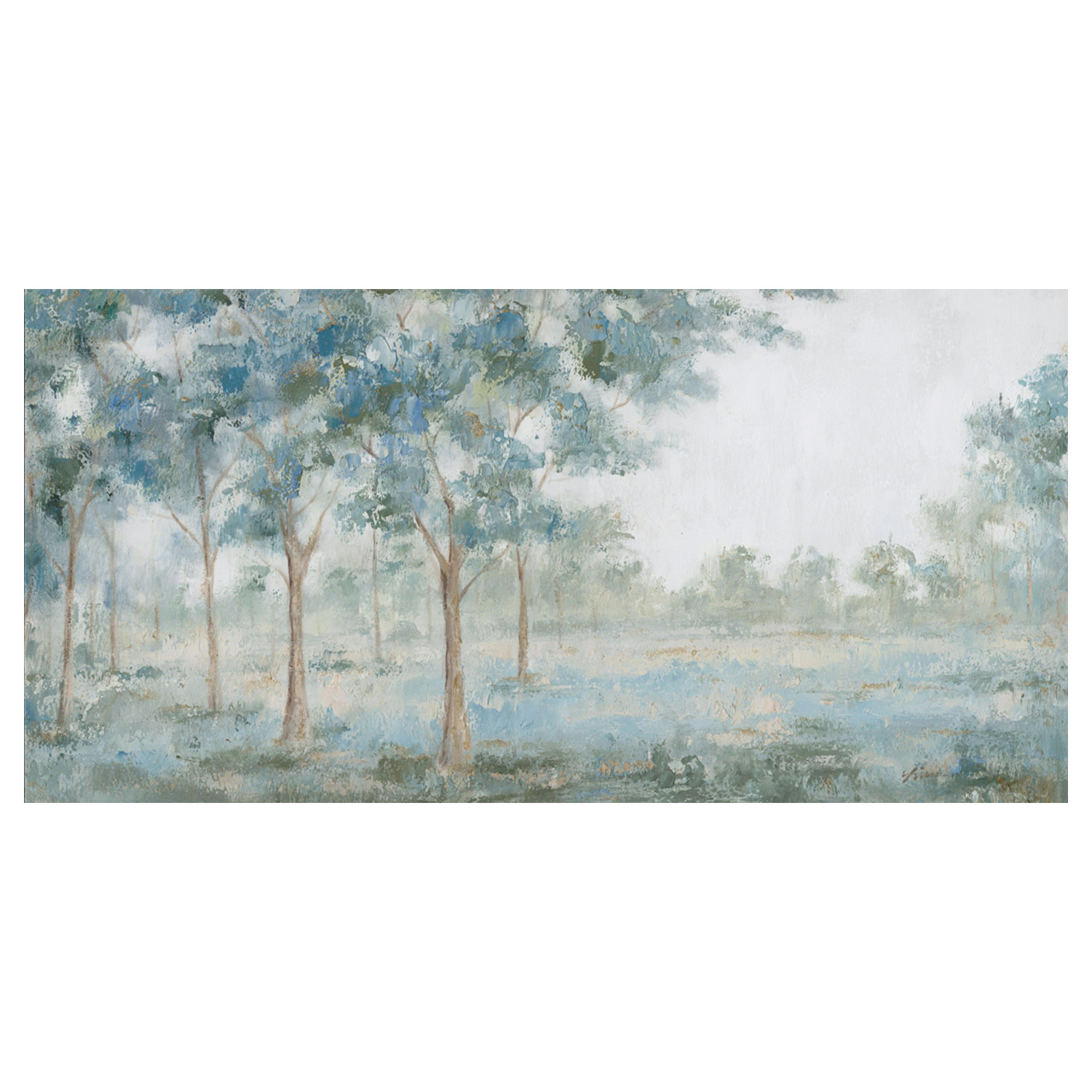 Aliejinis paveikslas Žali medžiai, 70 × 150 cm