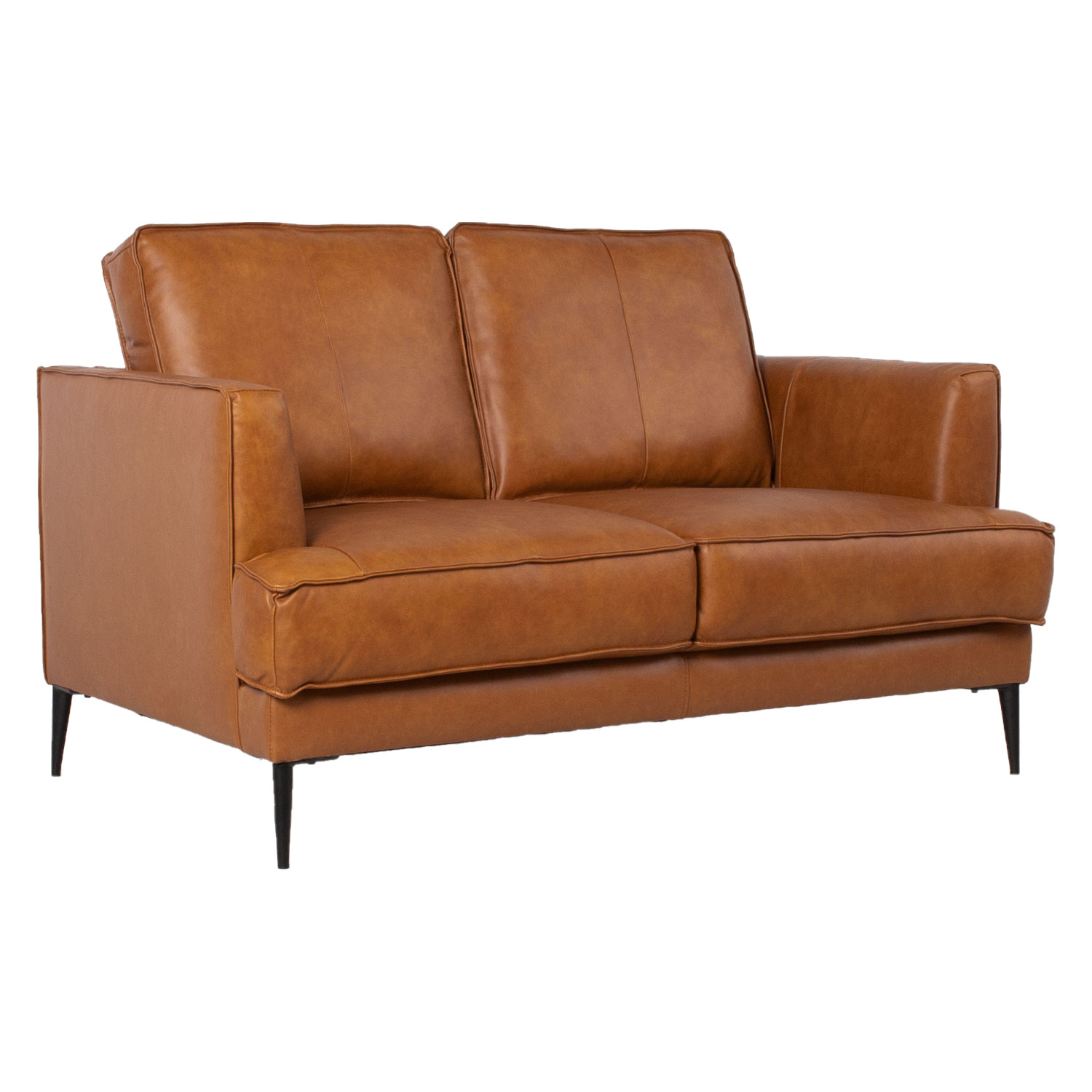 Sofa LEO, dvivietė, šviesiai ruda, 136 × 86 × 85 cm