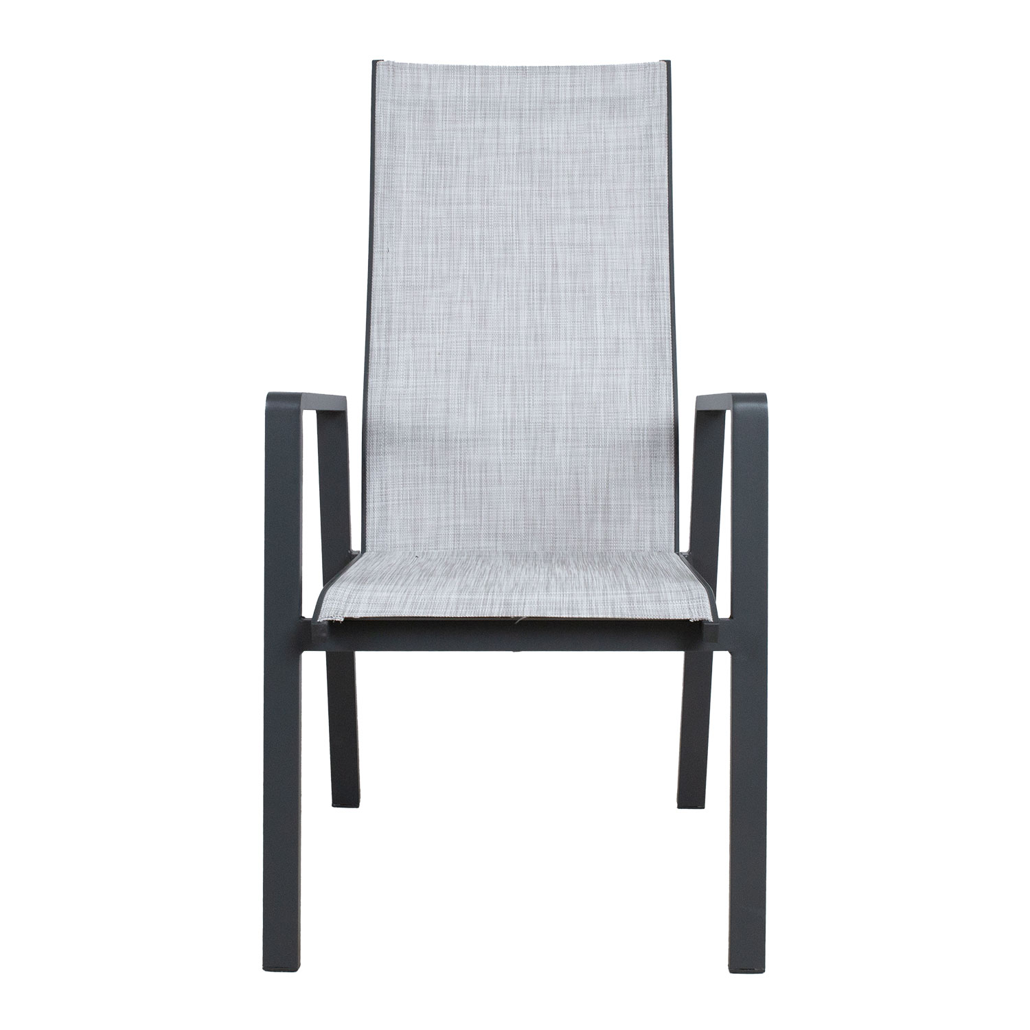 Lauko kėdė su reguliuojamu atlošu, pilka, 67 × 56 × 94–110 cm
