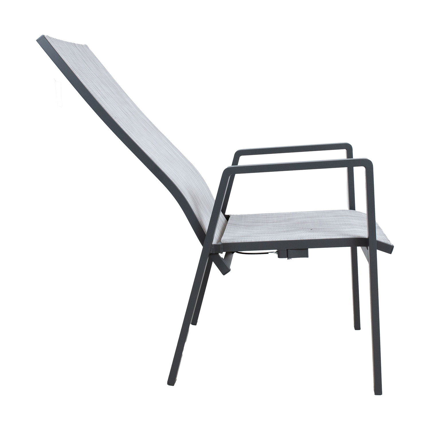 Lauko kėdė su reguliuojamu atlošu, pilka, 67 × 56 × 94–110 cm 3