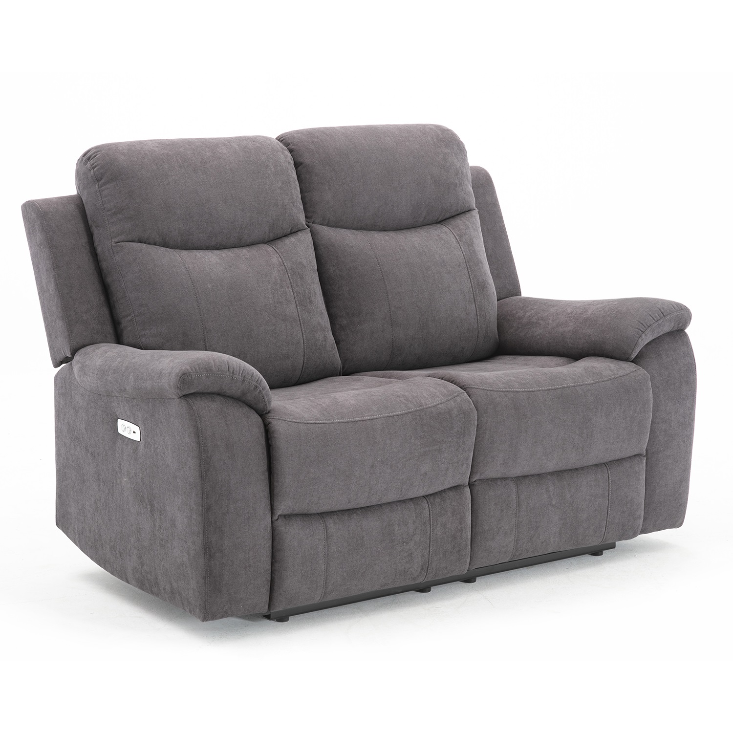 Dvivietė sofa su elektriniu atlošimu, pilka, 155 × 96 × 103 cm