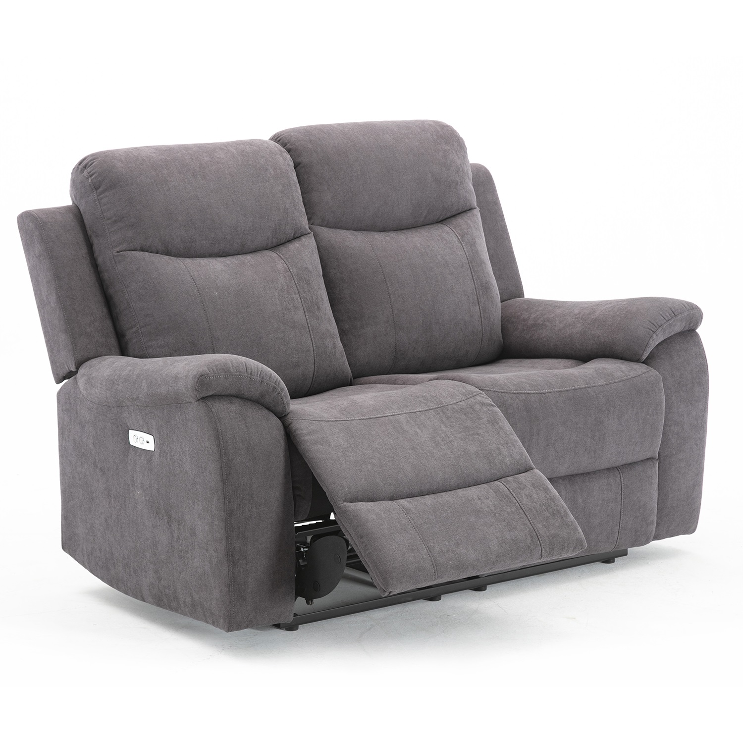 Dvivietė sofa su elektriniu atlošimu, pilka, 155 × 96 × 103 cm 2