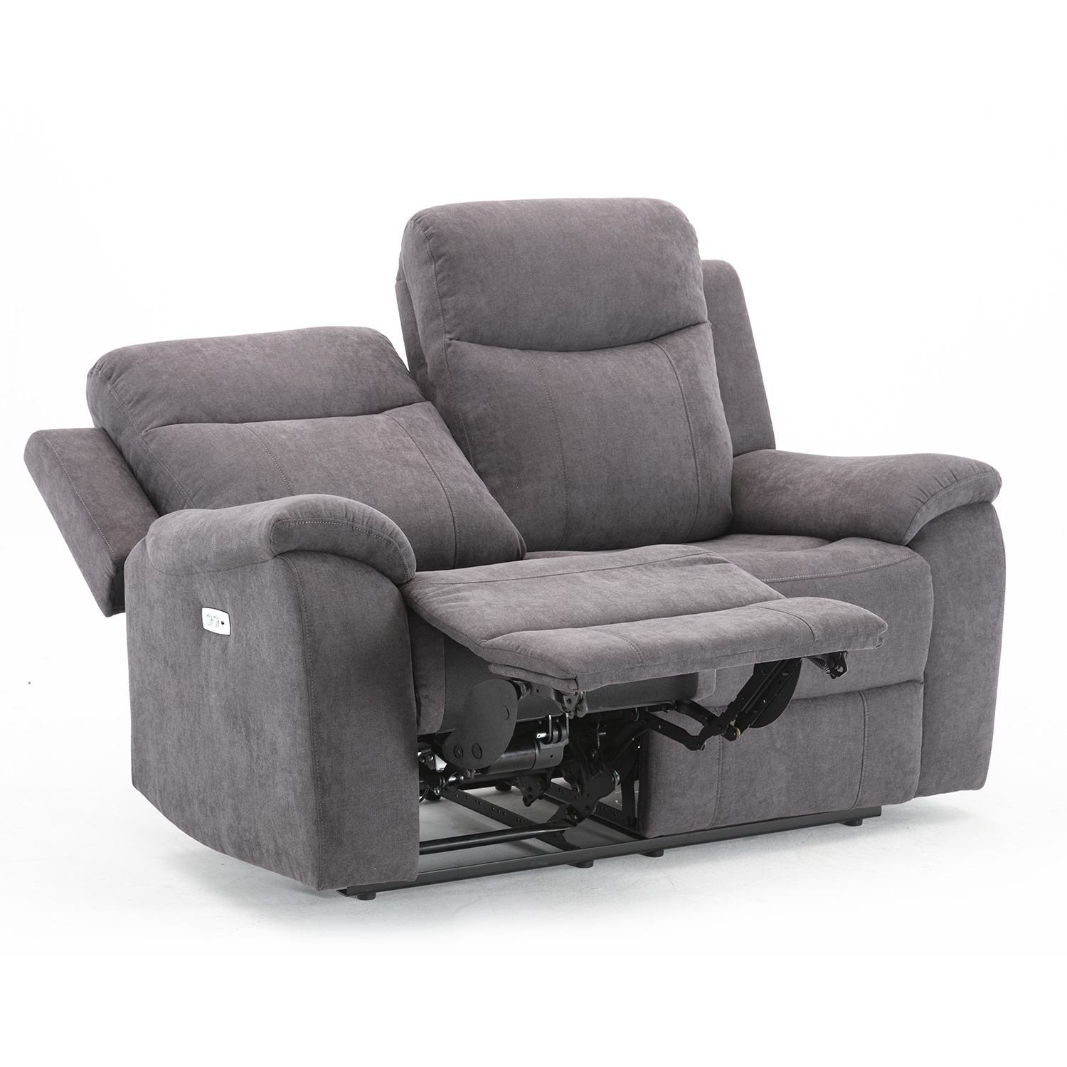 Dvivietė sofa su elektriniu atlošimu, pilka, 155 × 96 × 103 cm 3