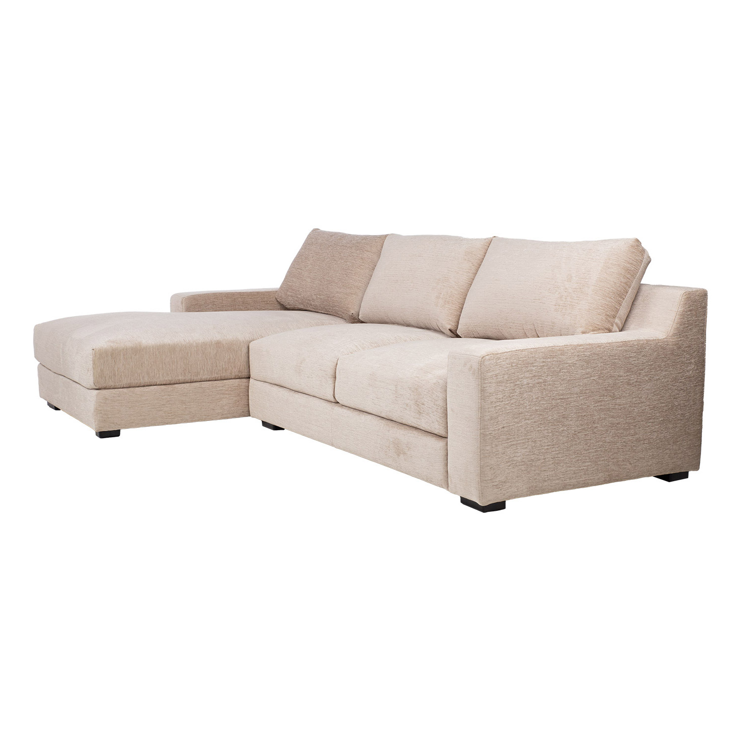 Kampinė sofa, kairinė, smėlinė, 282 × 100/171 × 88 cm 2