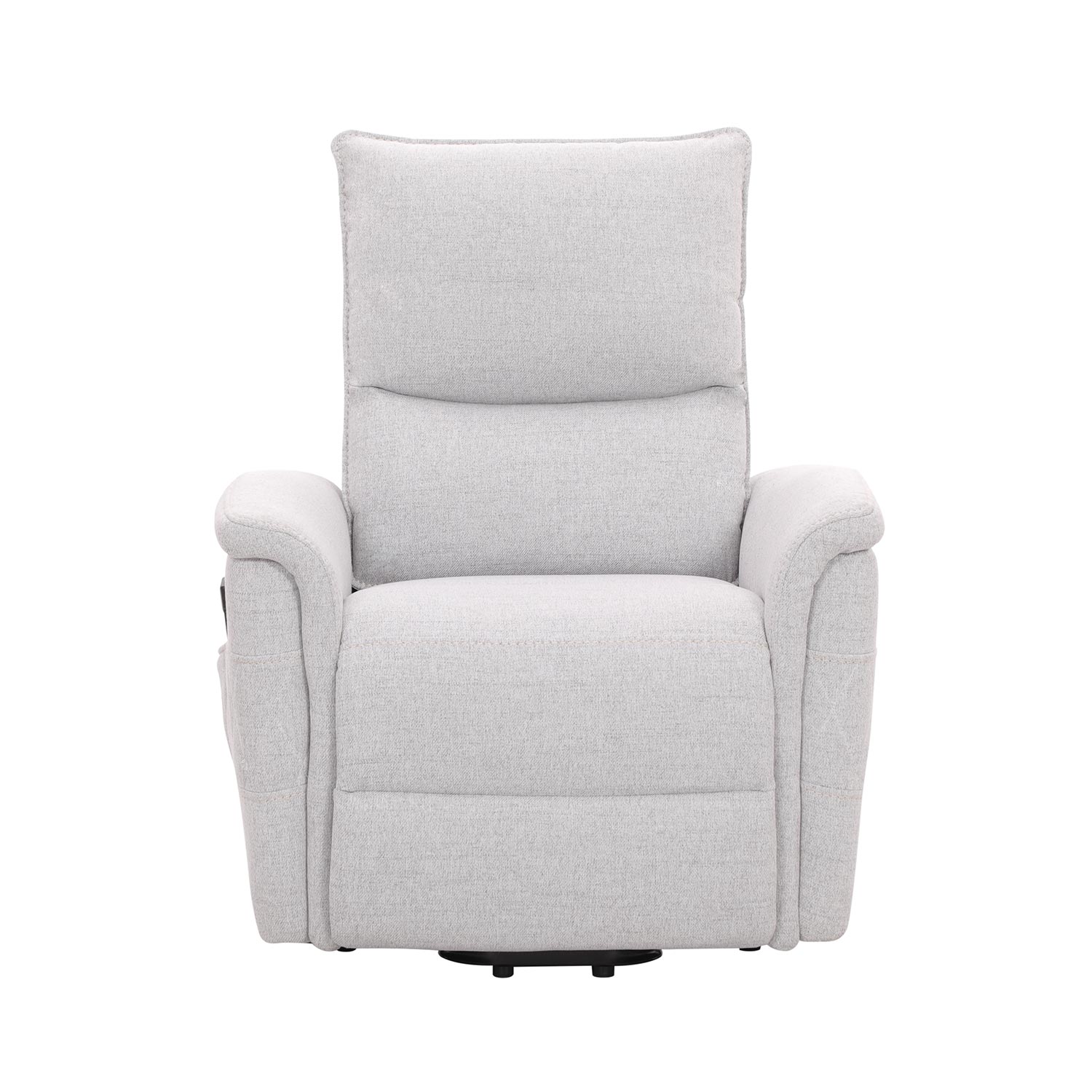 Fotelis GIANNI su elektriniu atlošimo ir pakėlimo mechanizmu, pilkai baltas, 85 × 86 × 106 cm