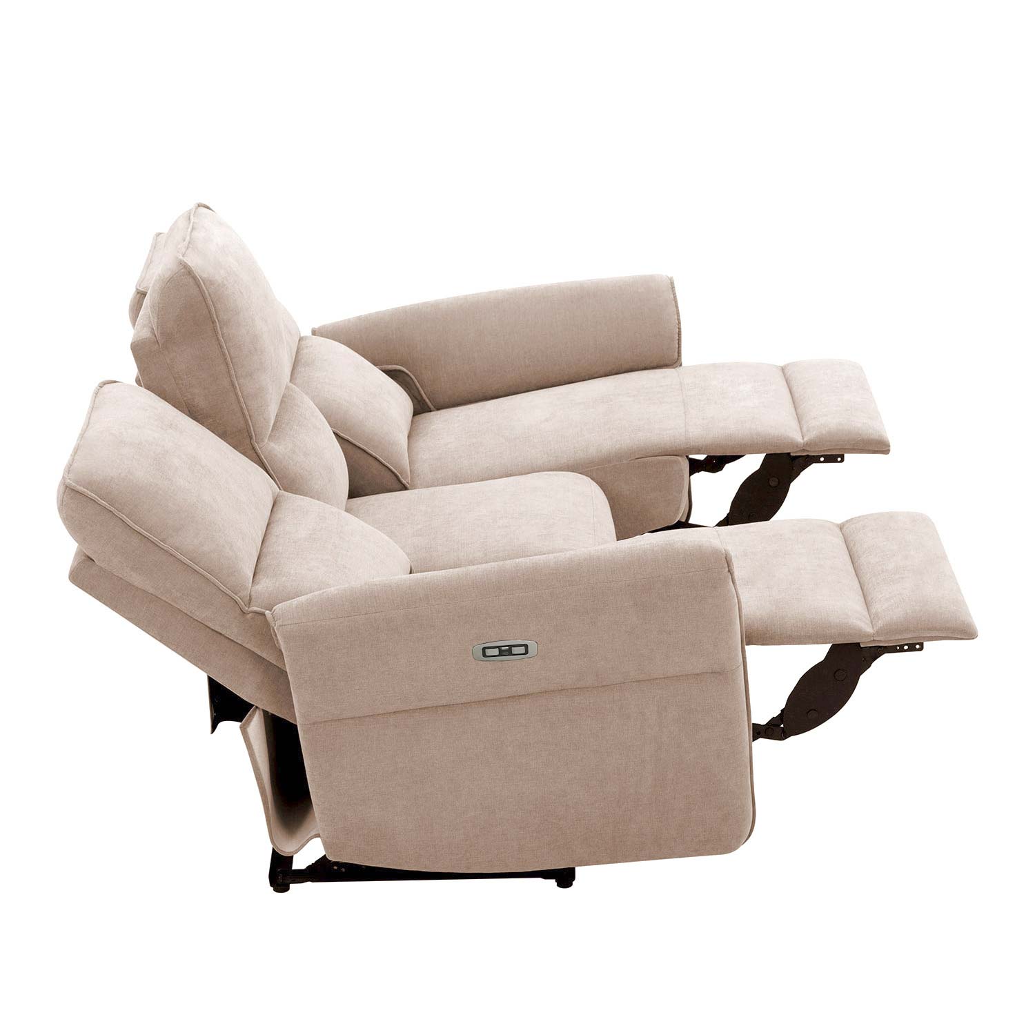 Sofa DAMIKA, 3 vietų su elektriniu atlošimo mechanizmu, šviesiai ruda, 200 × 92 × 103 cm 2