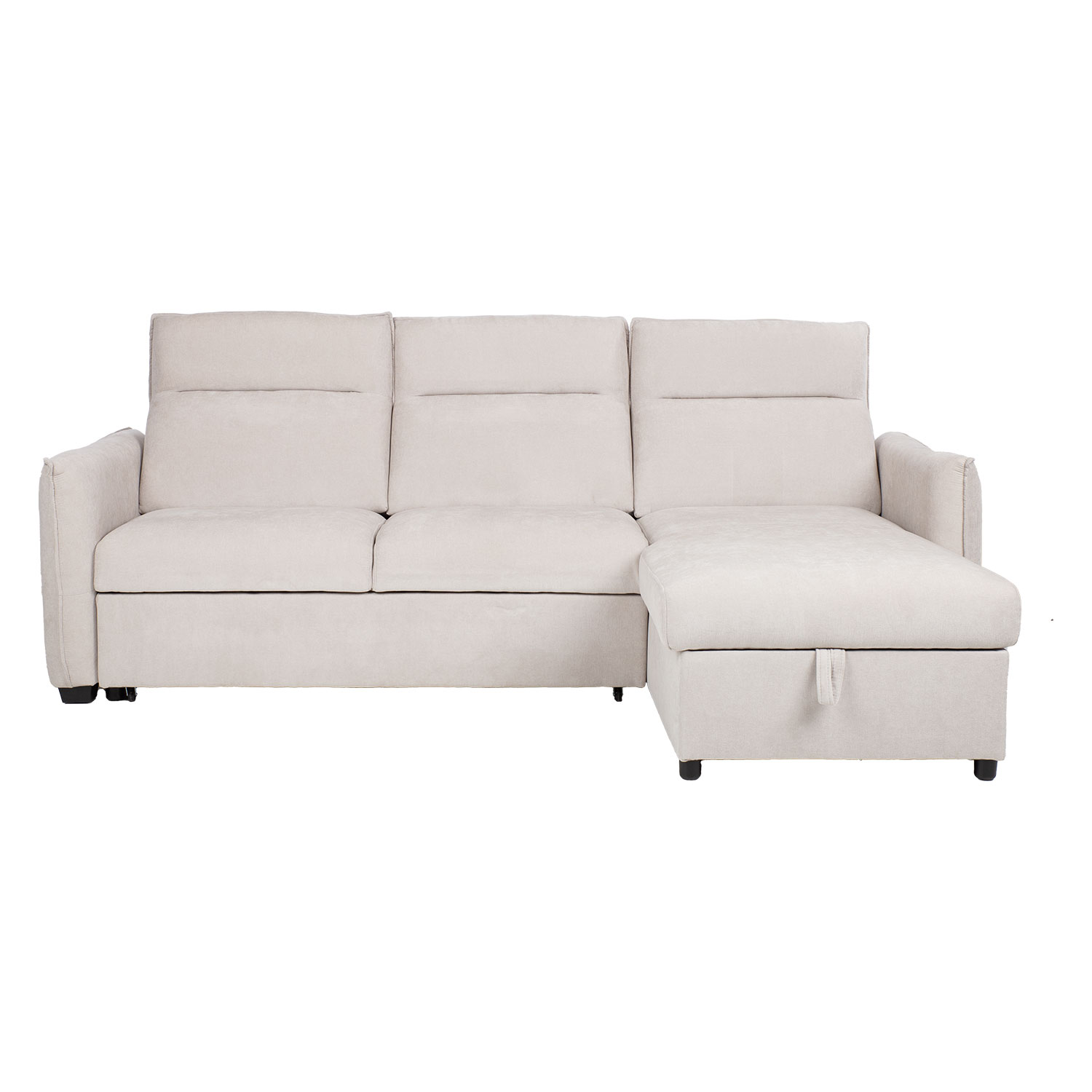 Kampinė sofa-lova, universalaus kampo, šviesiai pilka, 244 × 155/88 × 102 cm 2