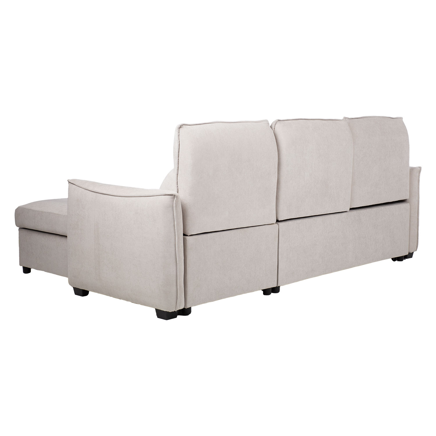 Kampinė sofa-lova, universalaus kampo, šviesiai pilka, 244 × 155/88 × 102 cm 3
