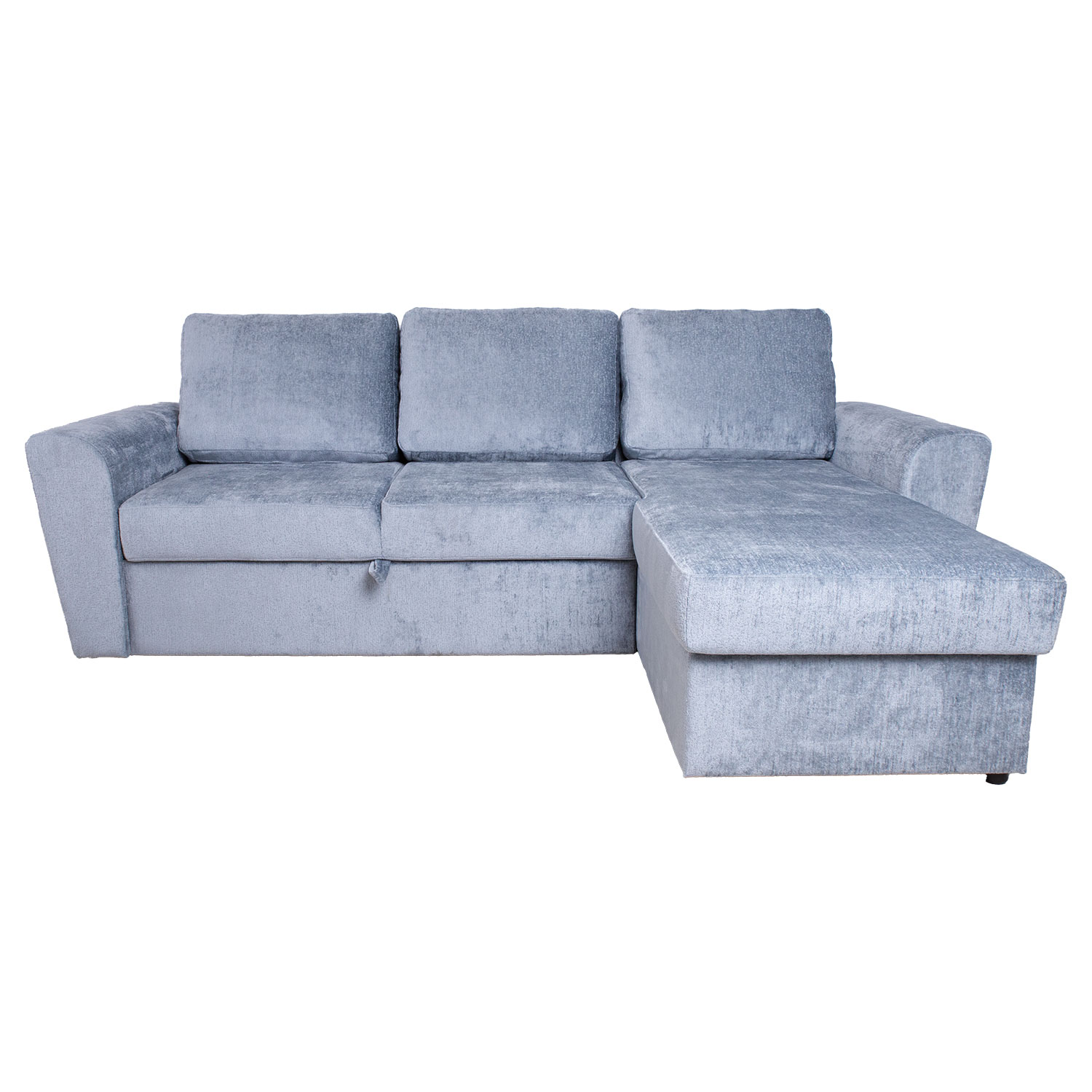 Kampinė sofa-lova INGMAR su daiktadėže, melsvai pilka, 242 × 168/92 × 92 cm 2