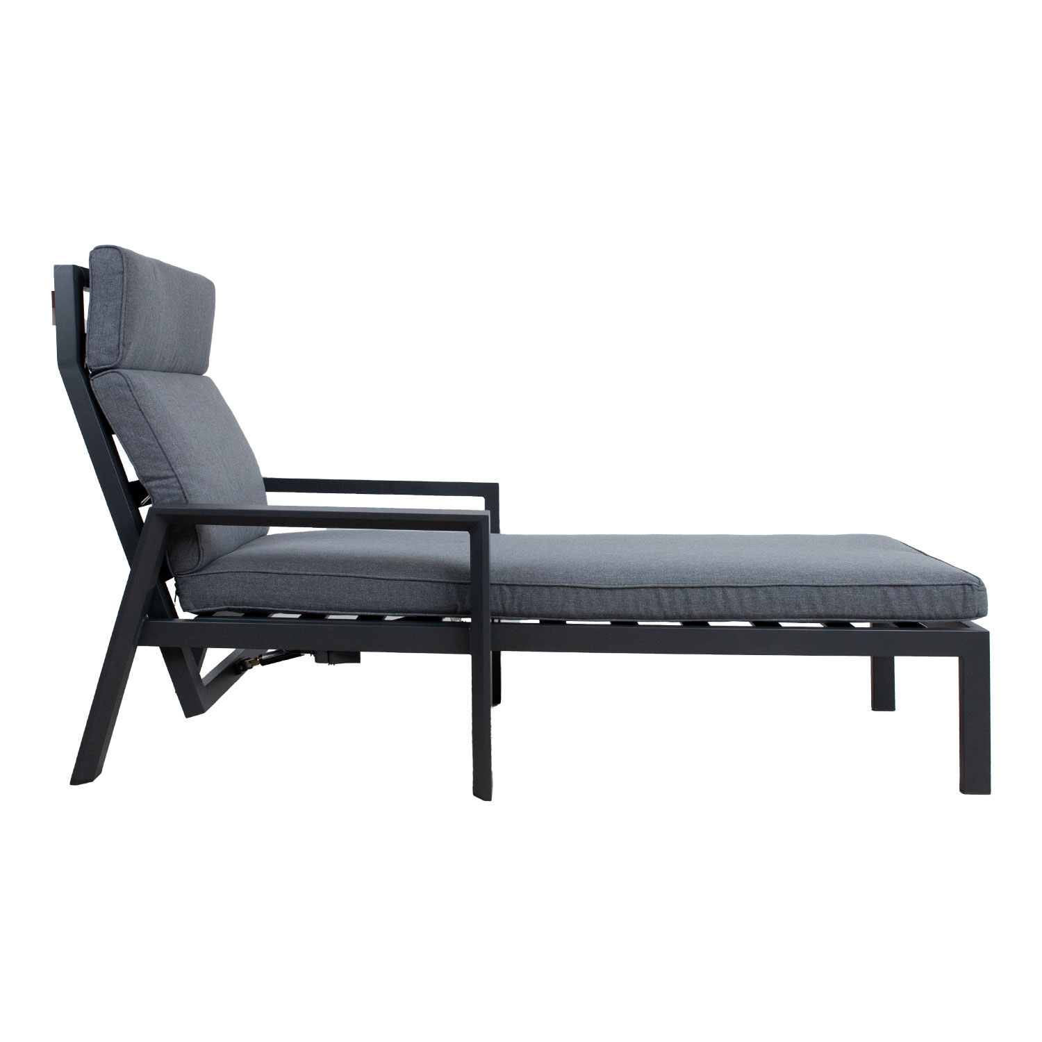 Lauko gultas su reguliuojamu atlošu, pilkas, 73,5 × 167 × 100 cm 2
