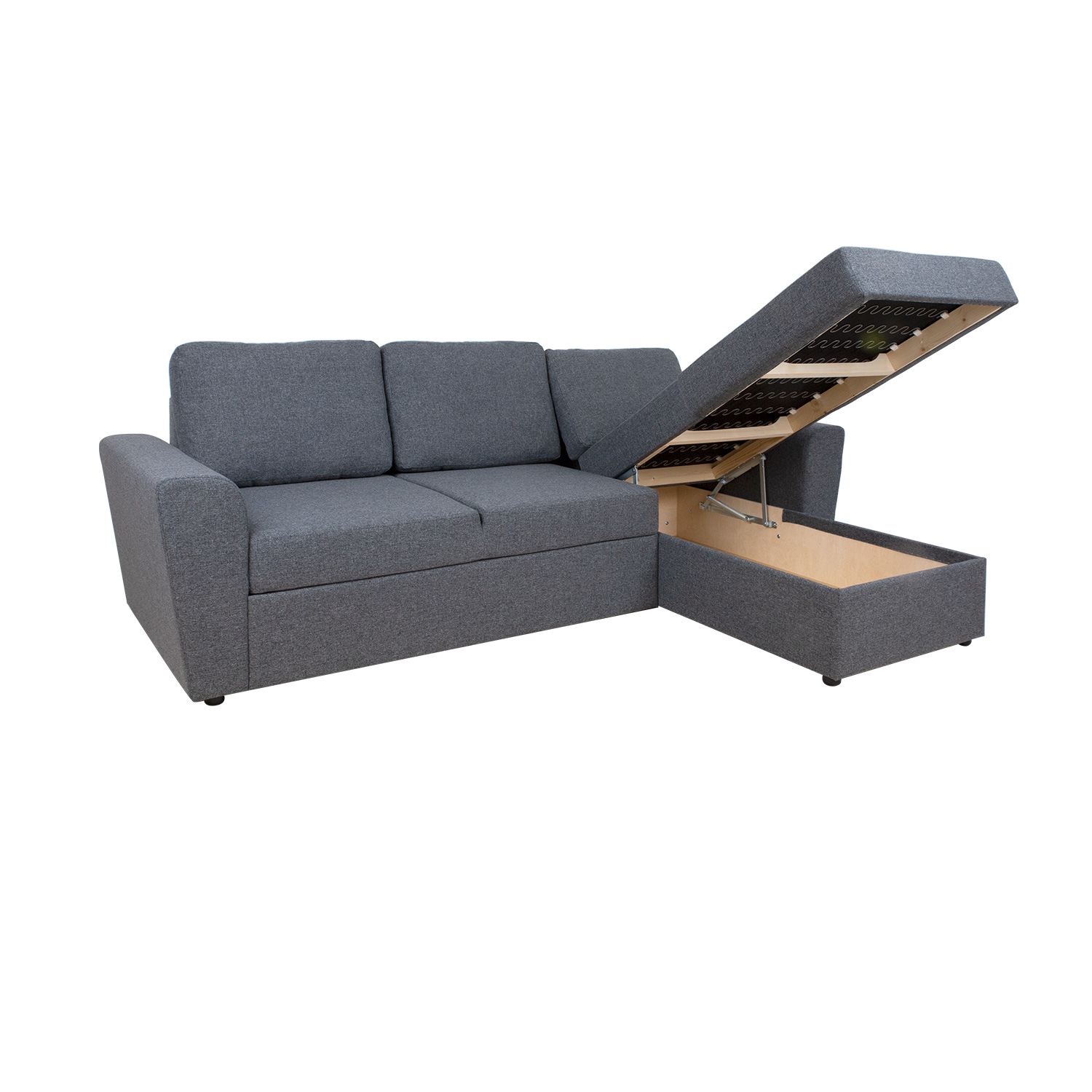 Kampinė sofa-lova INGMAR, pilka, 242 × 168/92 × 92 cm 3