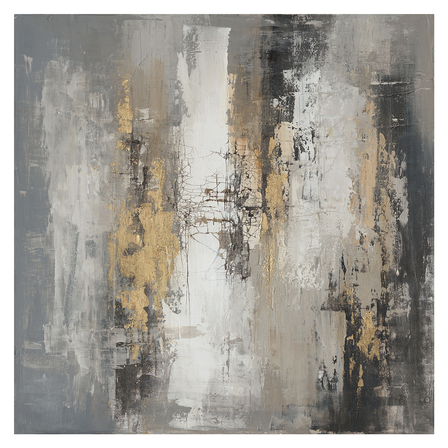 Abstrakts eļļas gleznojums „Rīts“, 120 × 120 cm