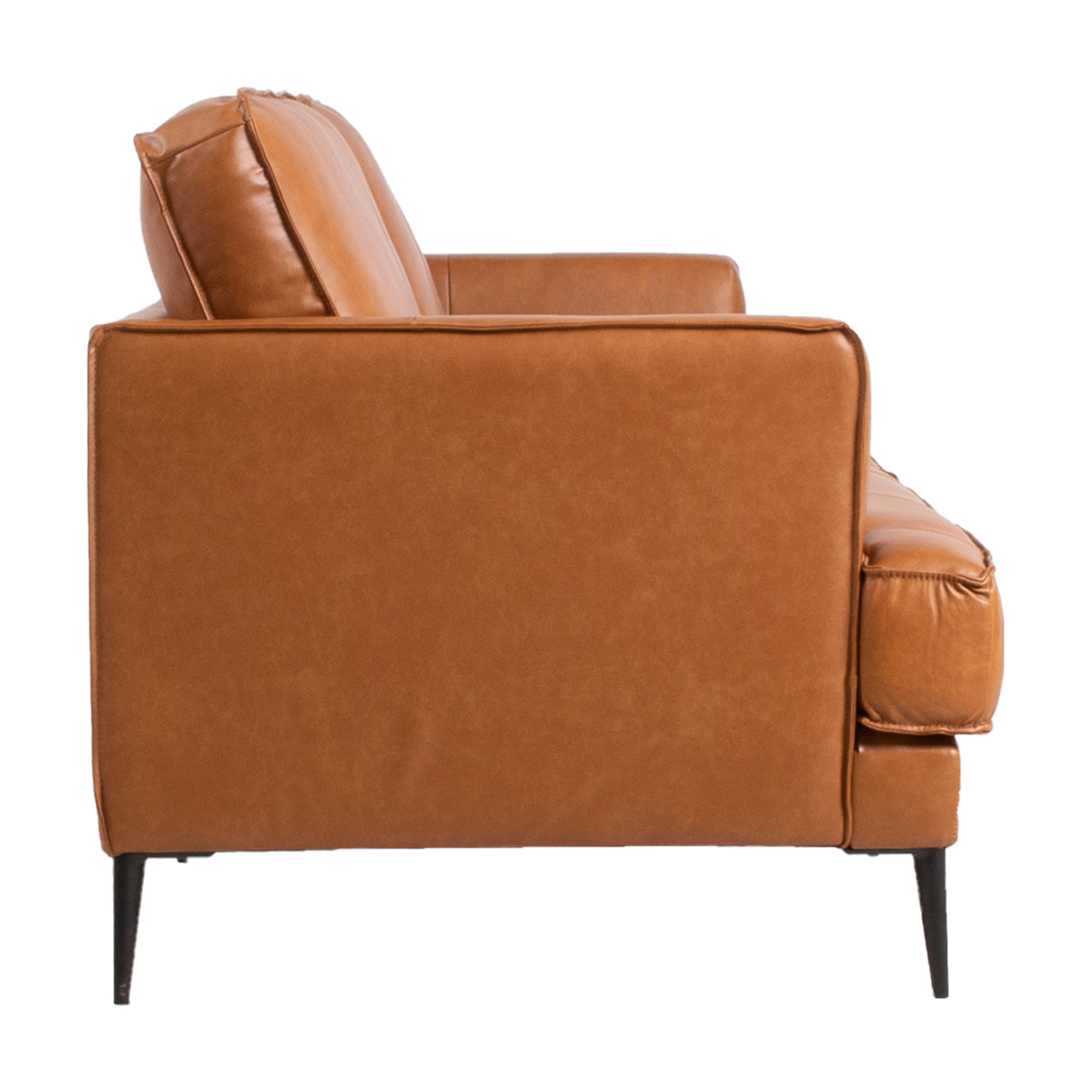 Trivietė sofa LEO, natūrali ir dirbtinė oda, šviesiai ruda, 194 x 86 x 85 cm 2