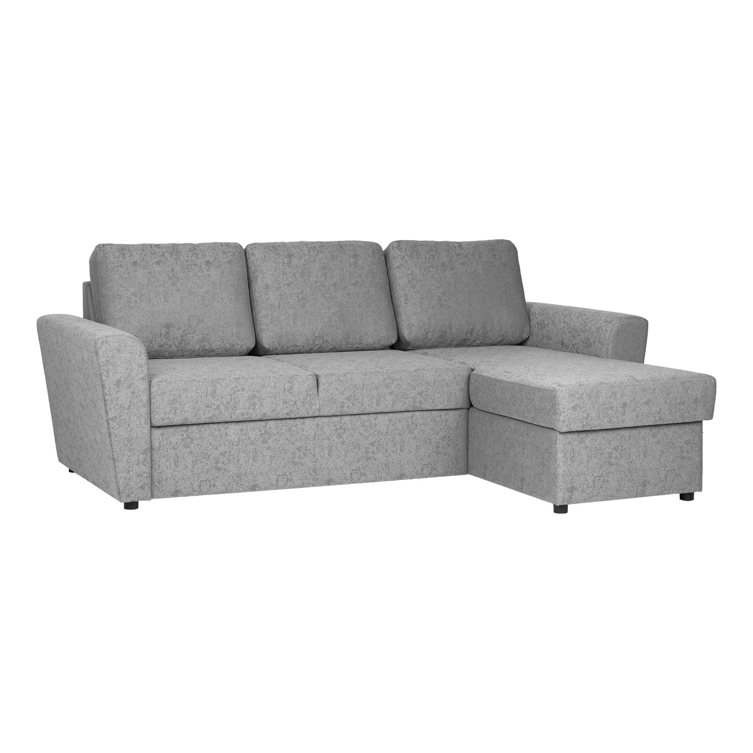 Kampinė sofa-lova INGA, pilka, 217 × 92/160 × 88 cm