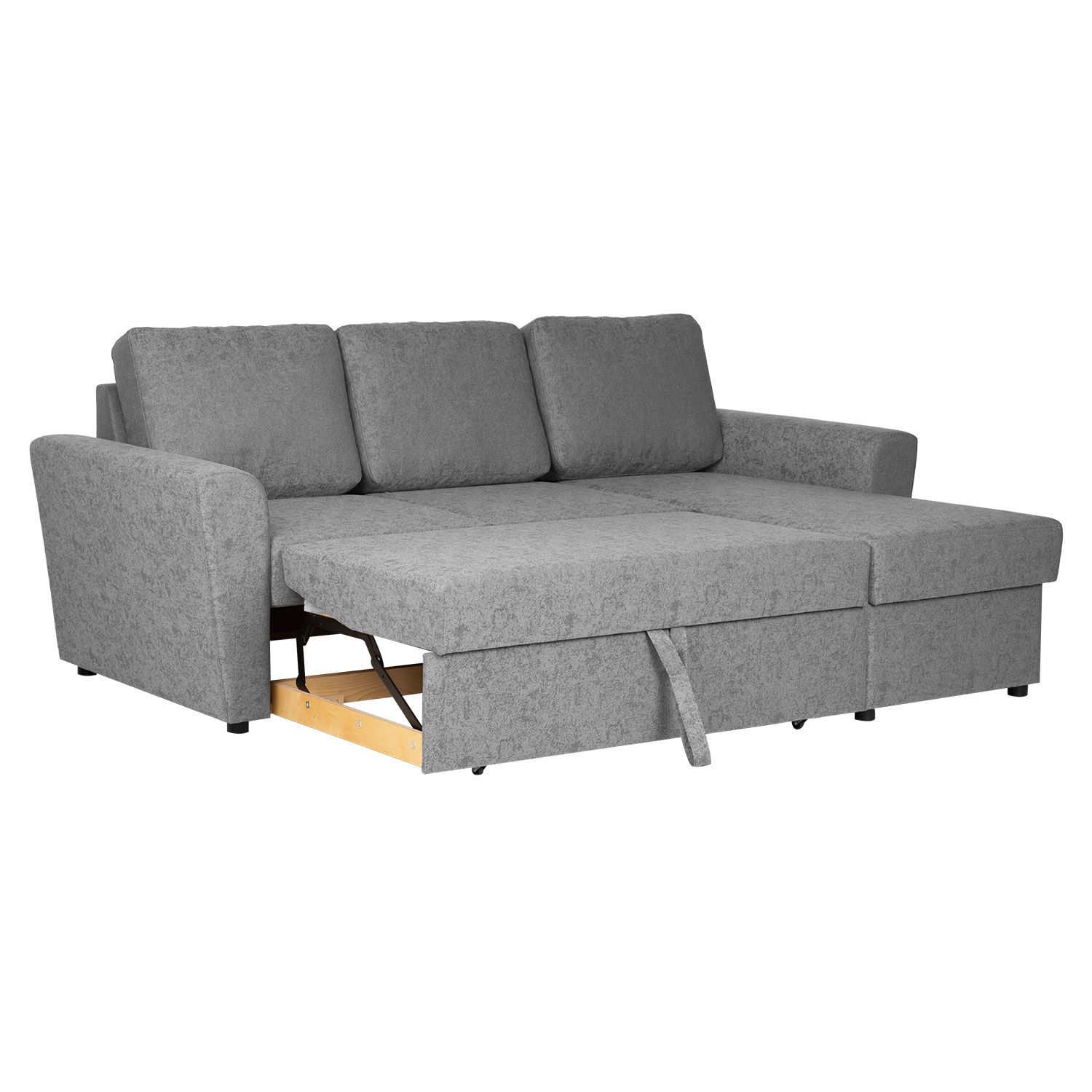 Kampinė sofa-lova INGA, pilka, 217 × 92/160 × 88 cm 2